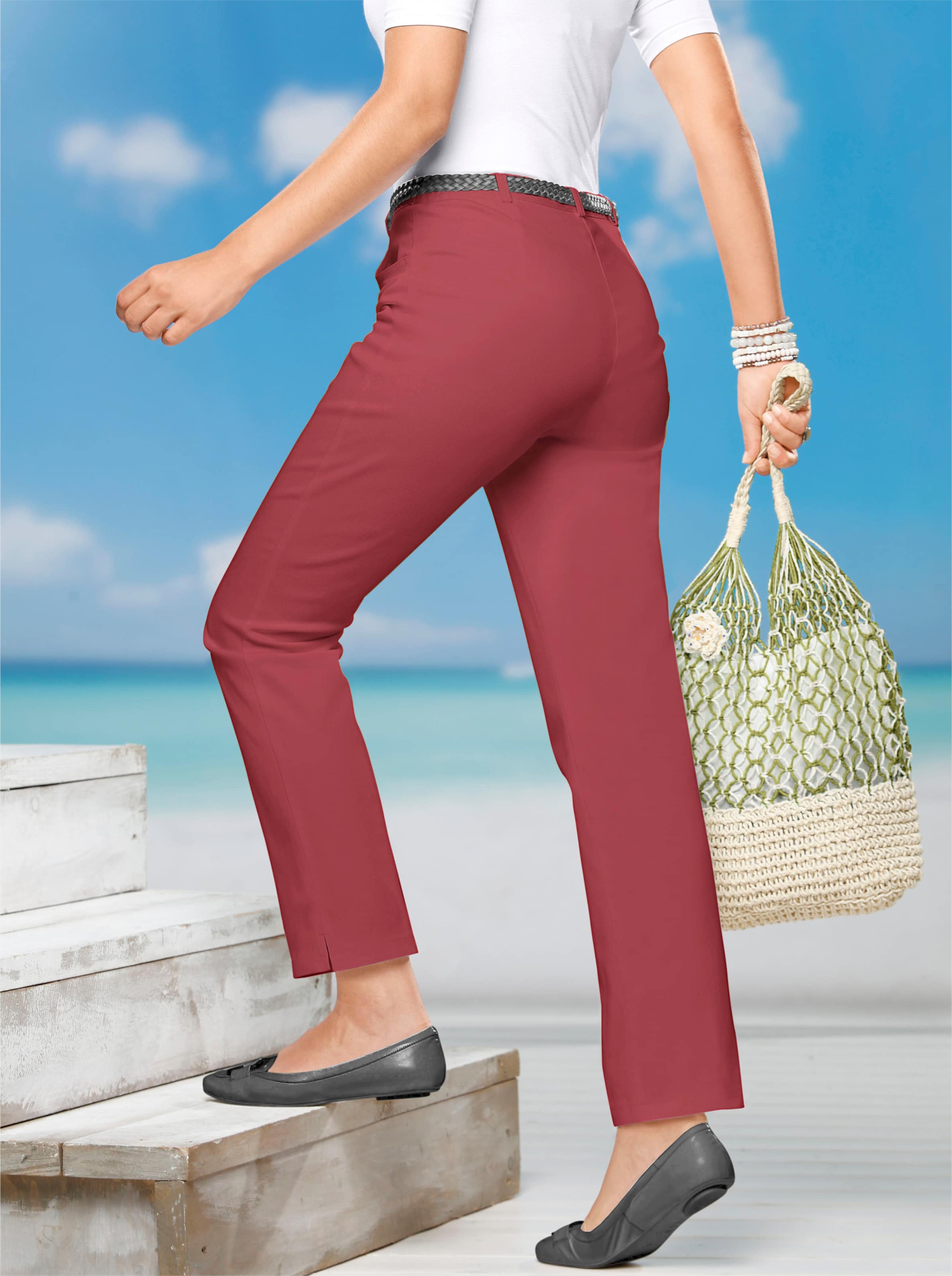 Witt Damen 5-Pocket-Jeans, rostrot