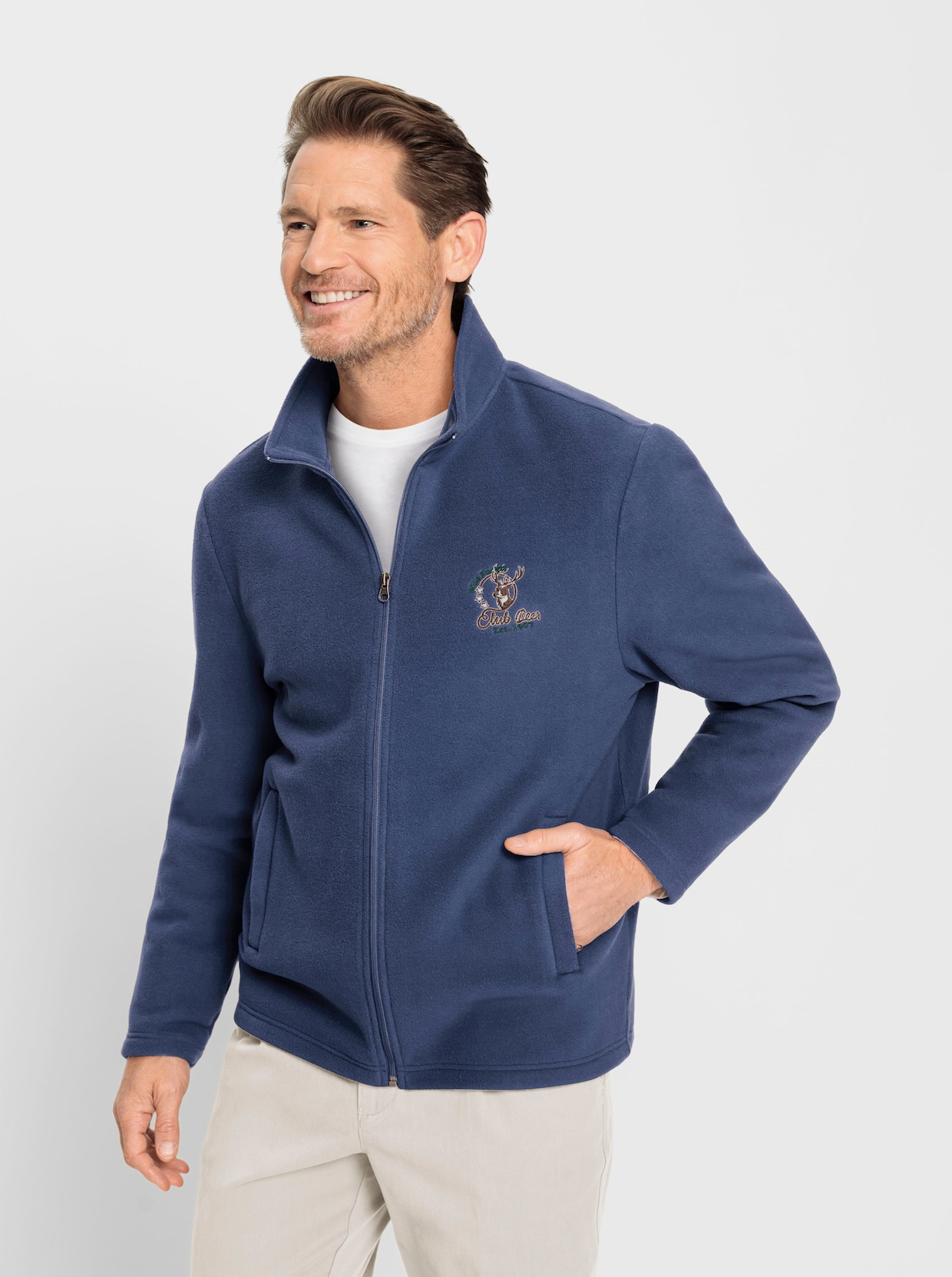 Marco Donati Fleece-Jacke - jeansblau