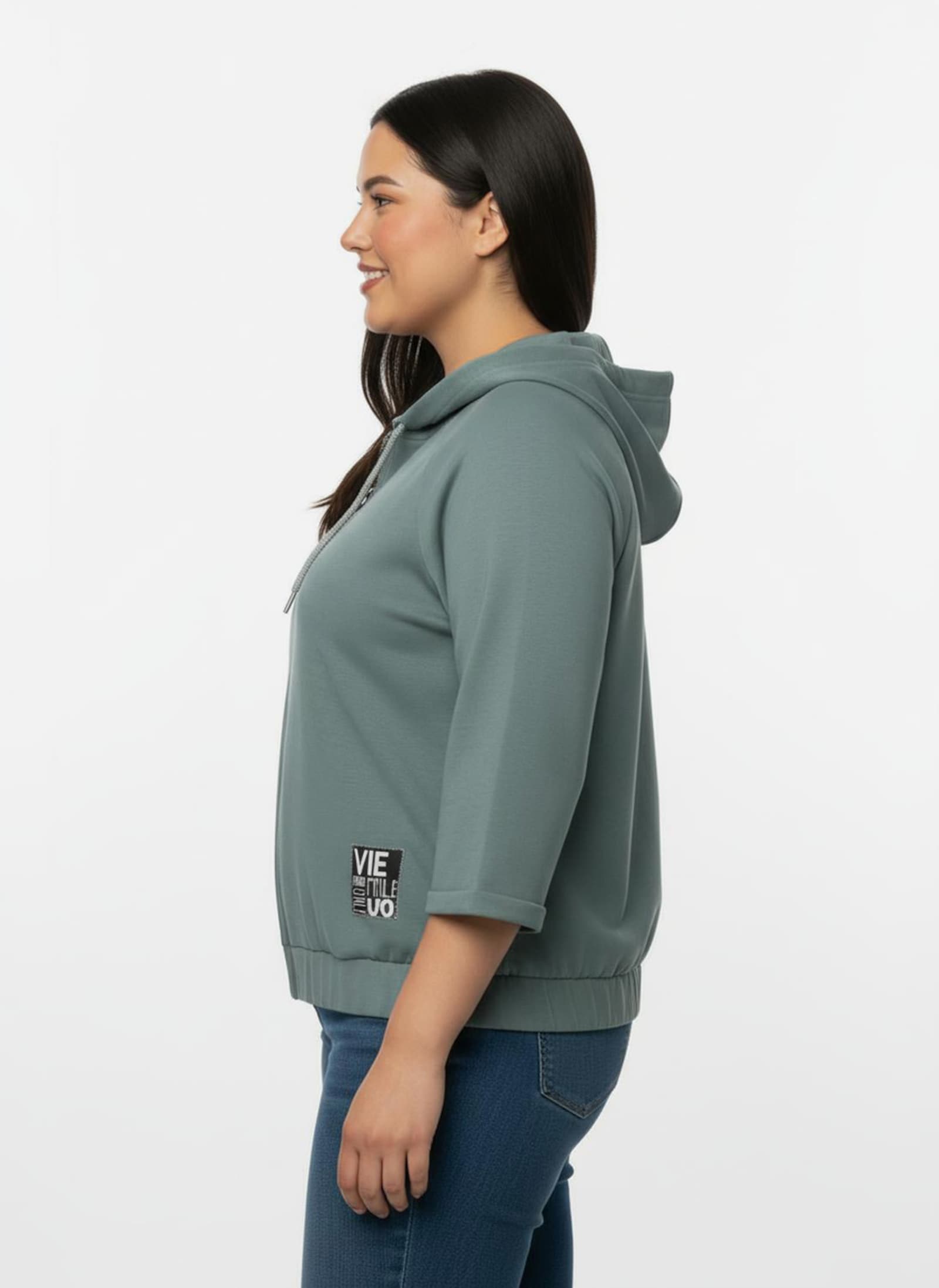 Shirtjacke mit Kapuze - jade