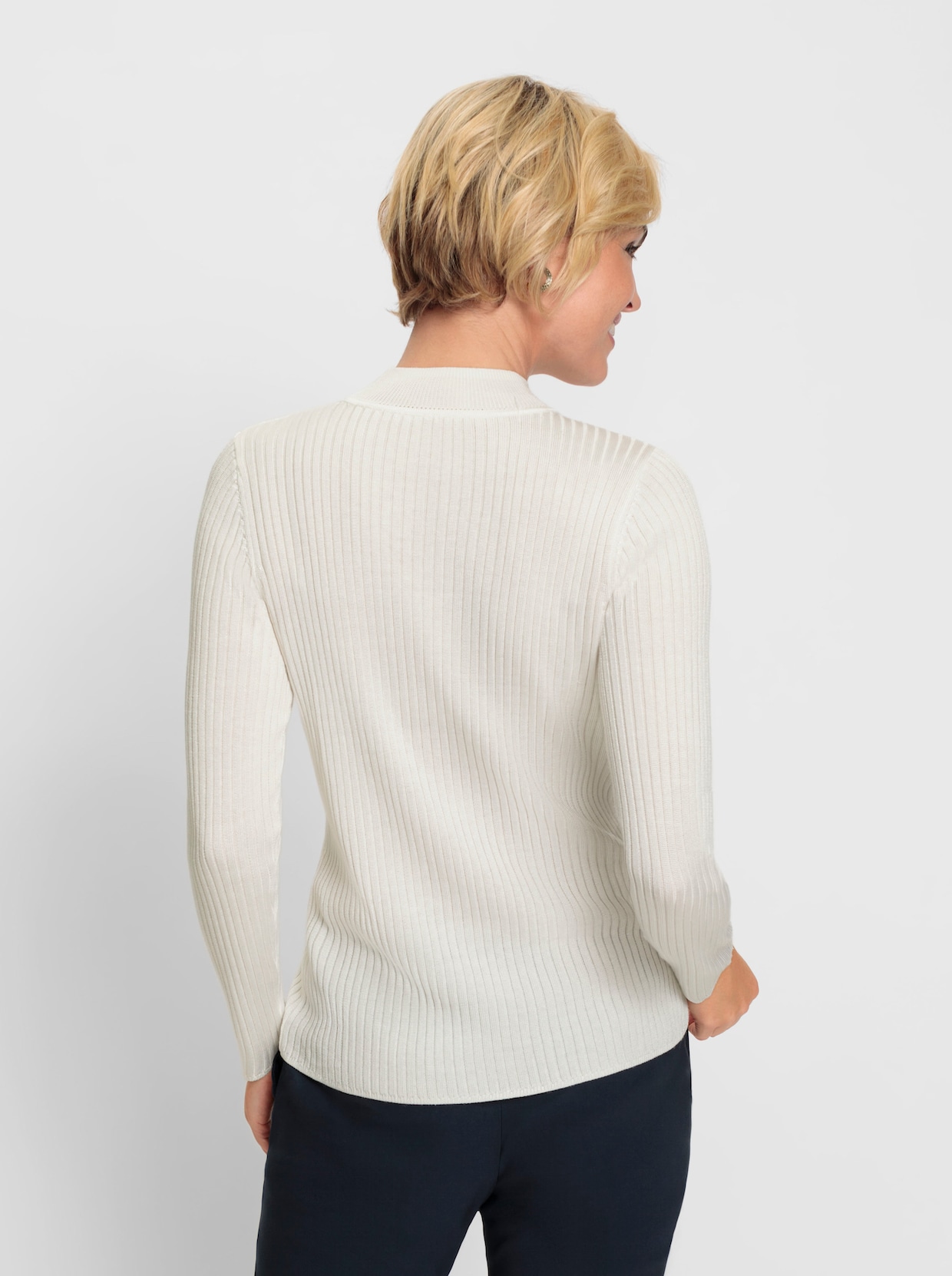 Stehkragenpullover - ecru