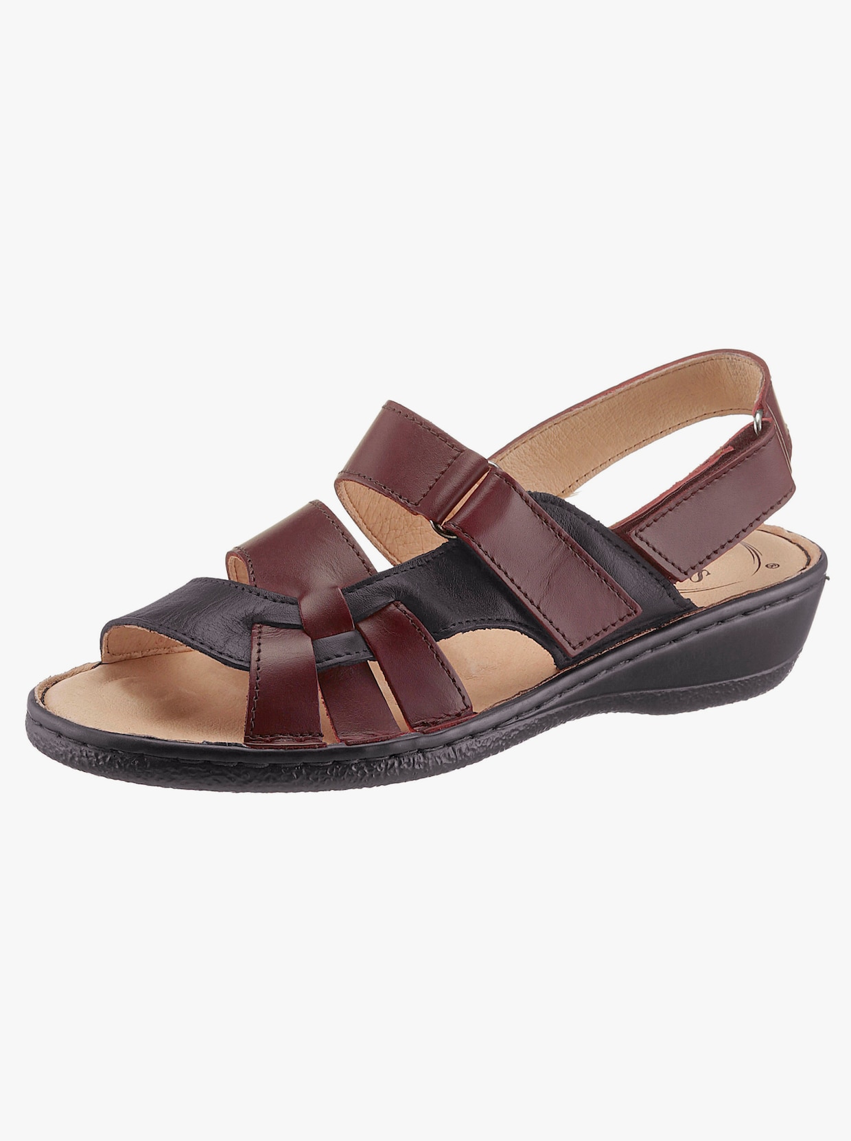 Sandalen - zwart/bordeaux