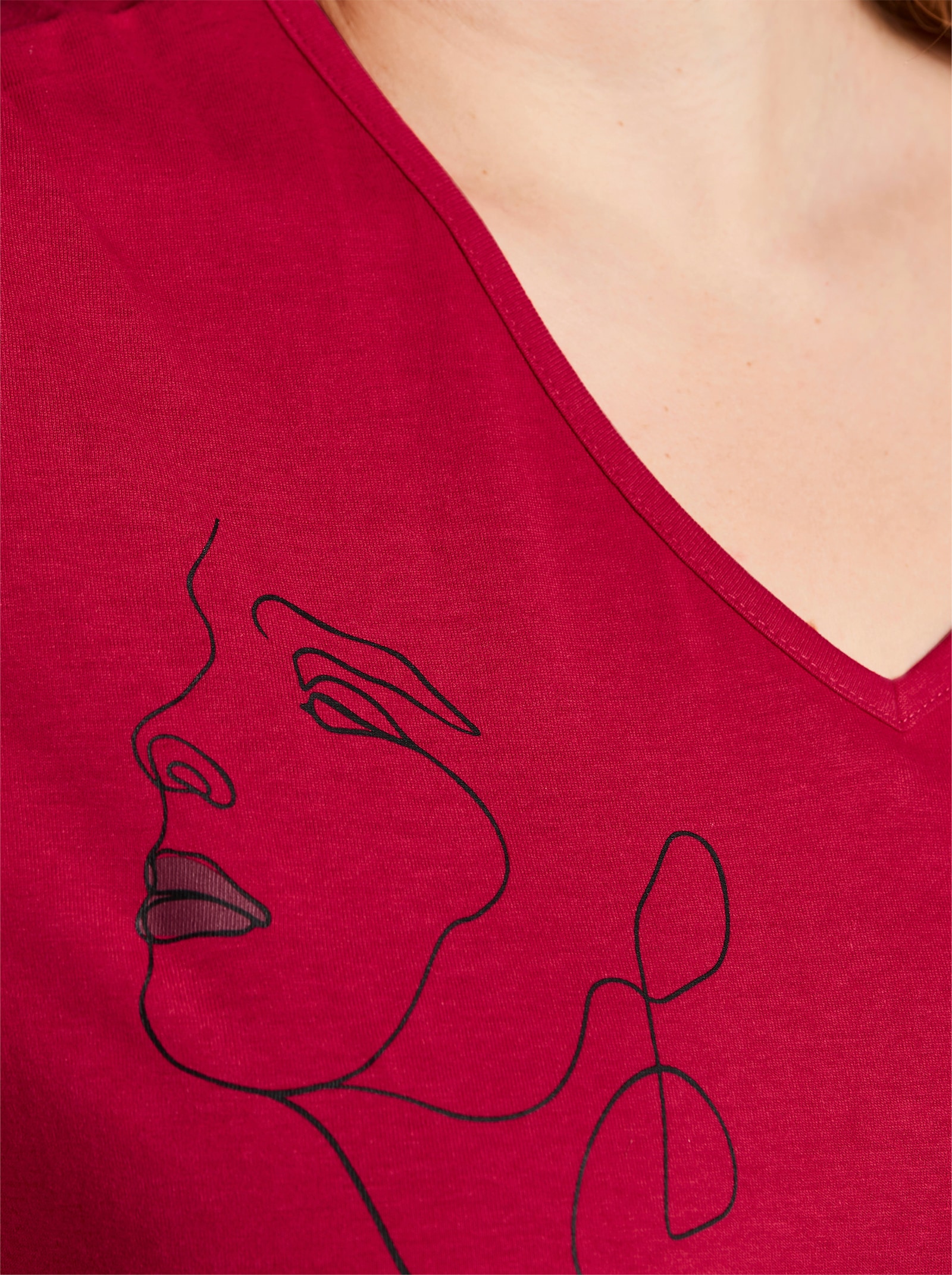 wäschepur Sleepshirts in Oversize-Form - weiß + rot