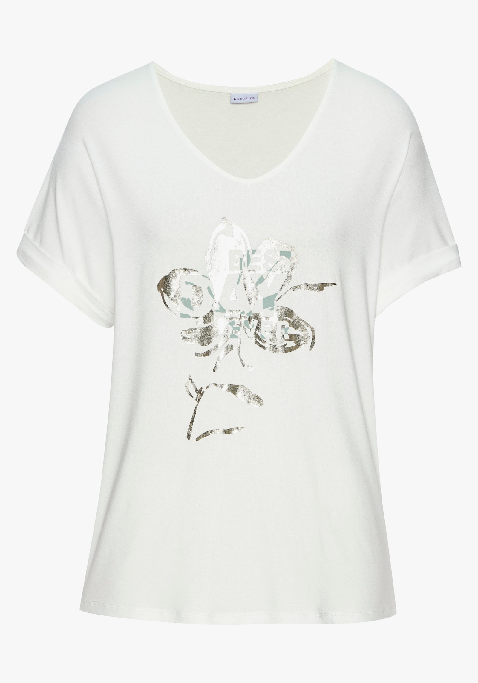 LASCANA Kurzarmshirt - creme