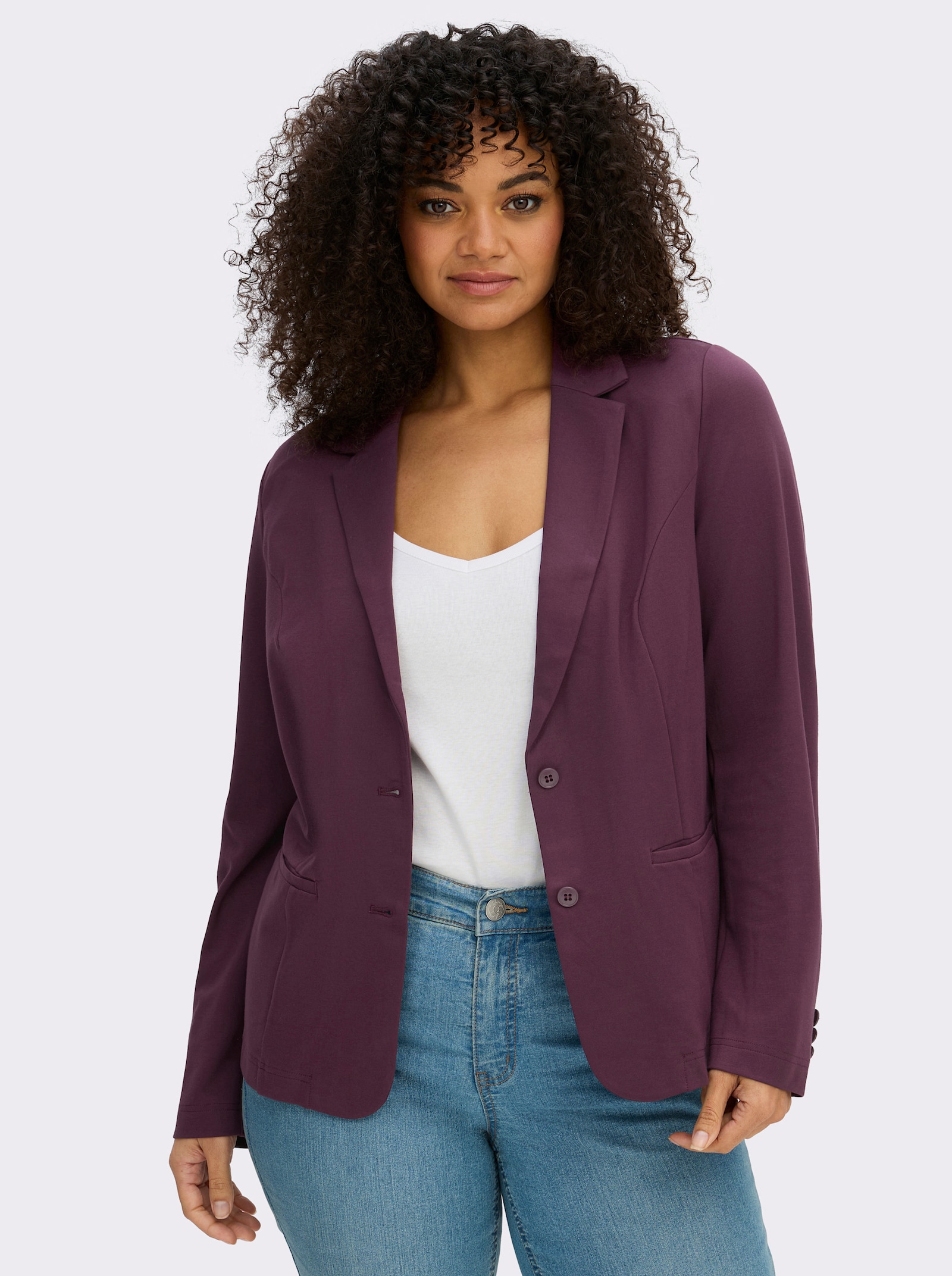 Jerseyblazer in Interlock-Qualität - burgund