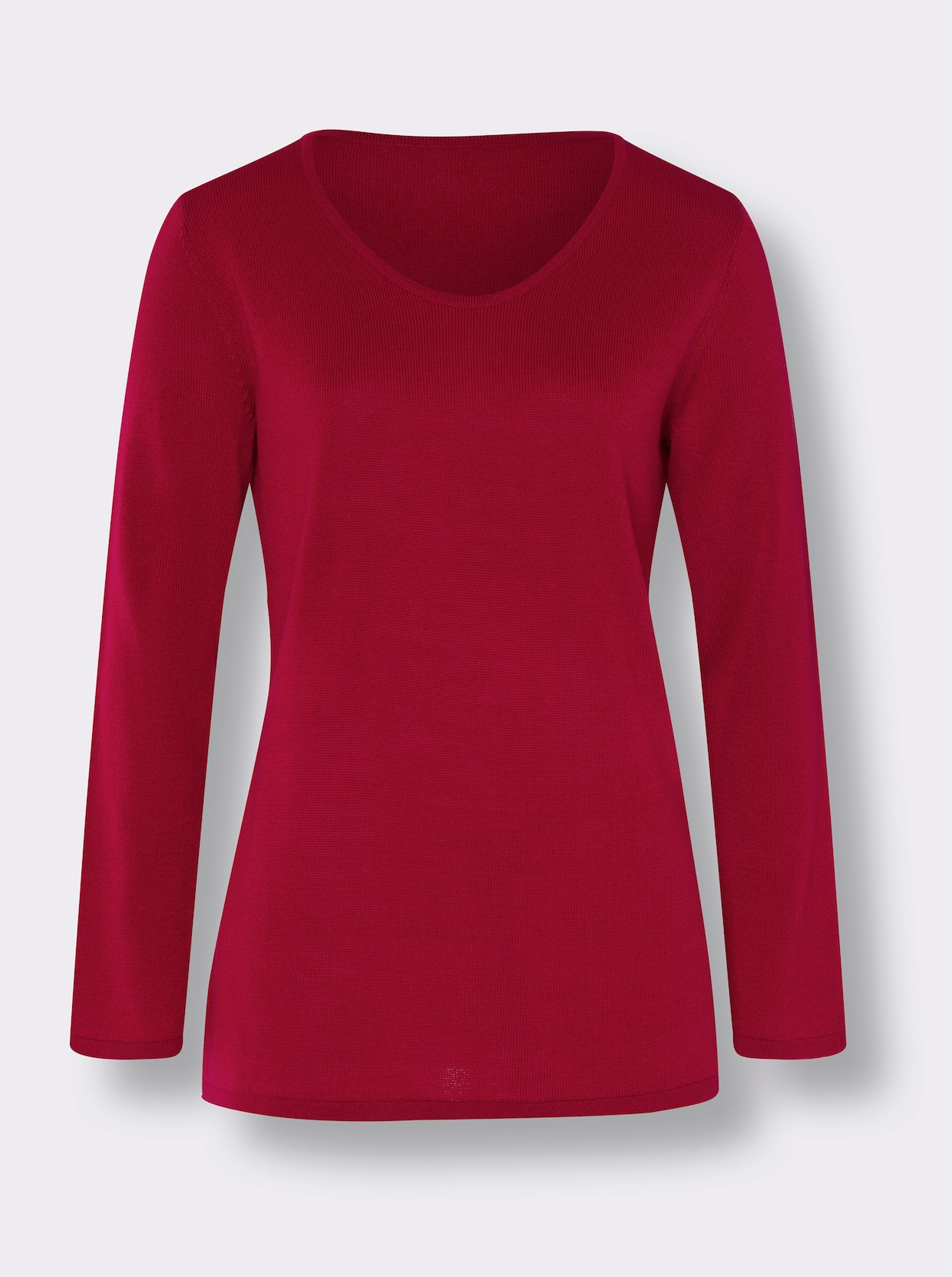 Pullover met V-hals - rood