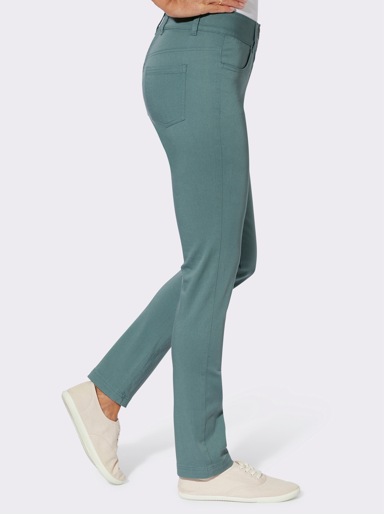 Jeans mit Stretch-Einsatz hinten - jade