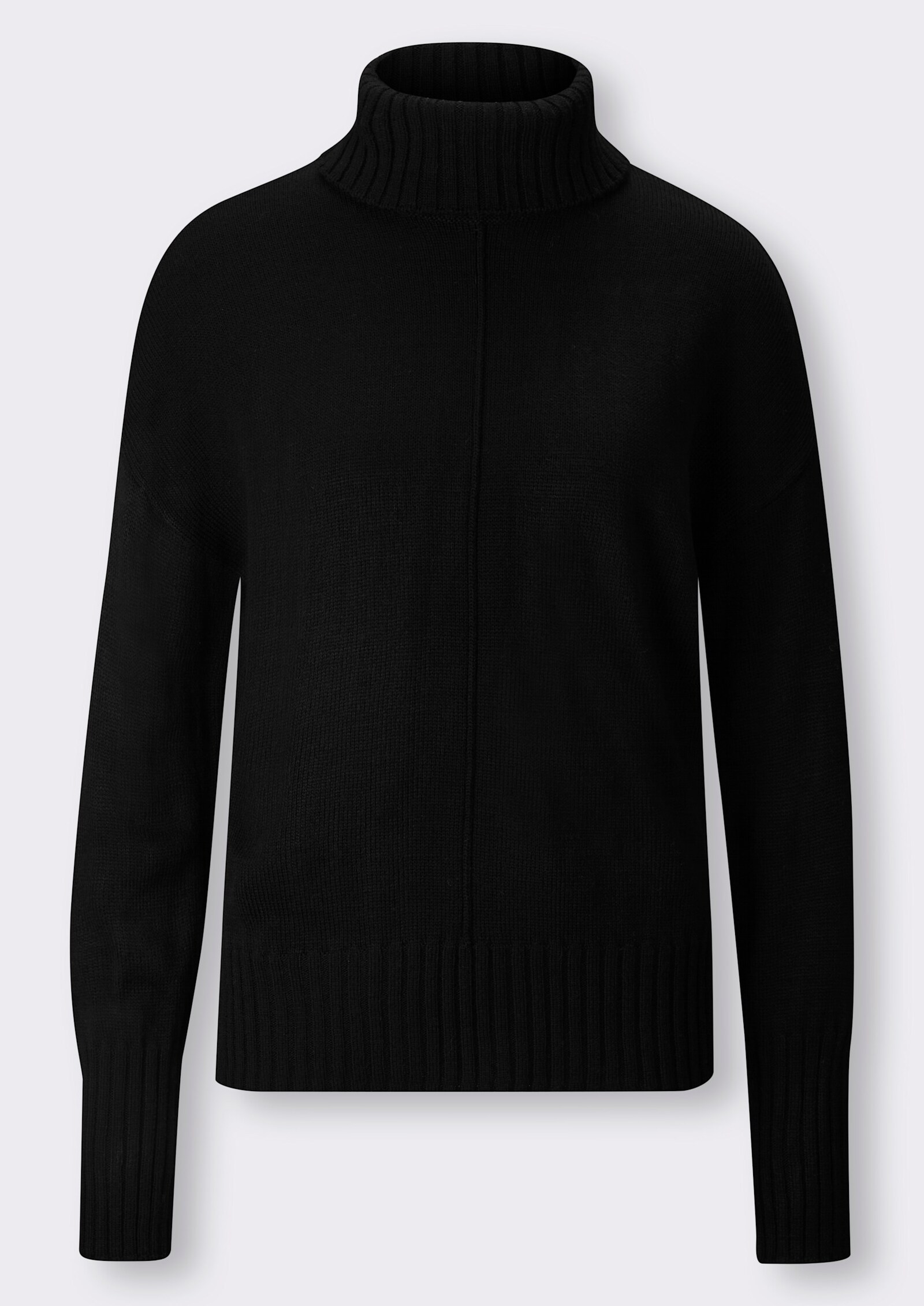 heine Rollkragenpullover mit Mittelnaht - schwarz