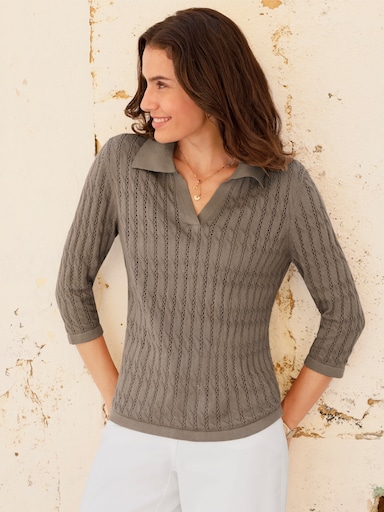 Polopullover - taupe