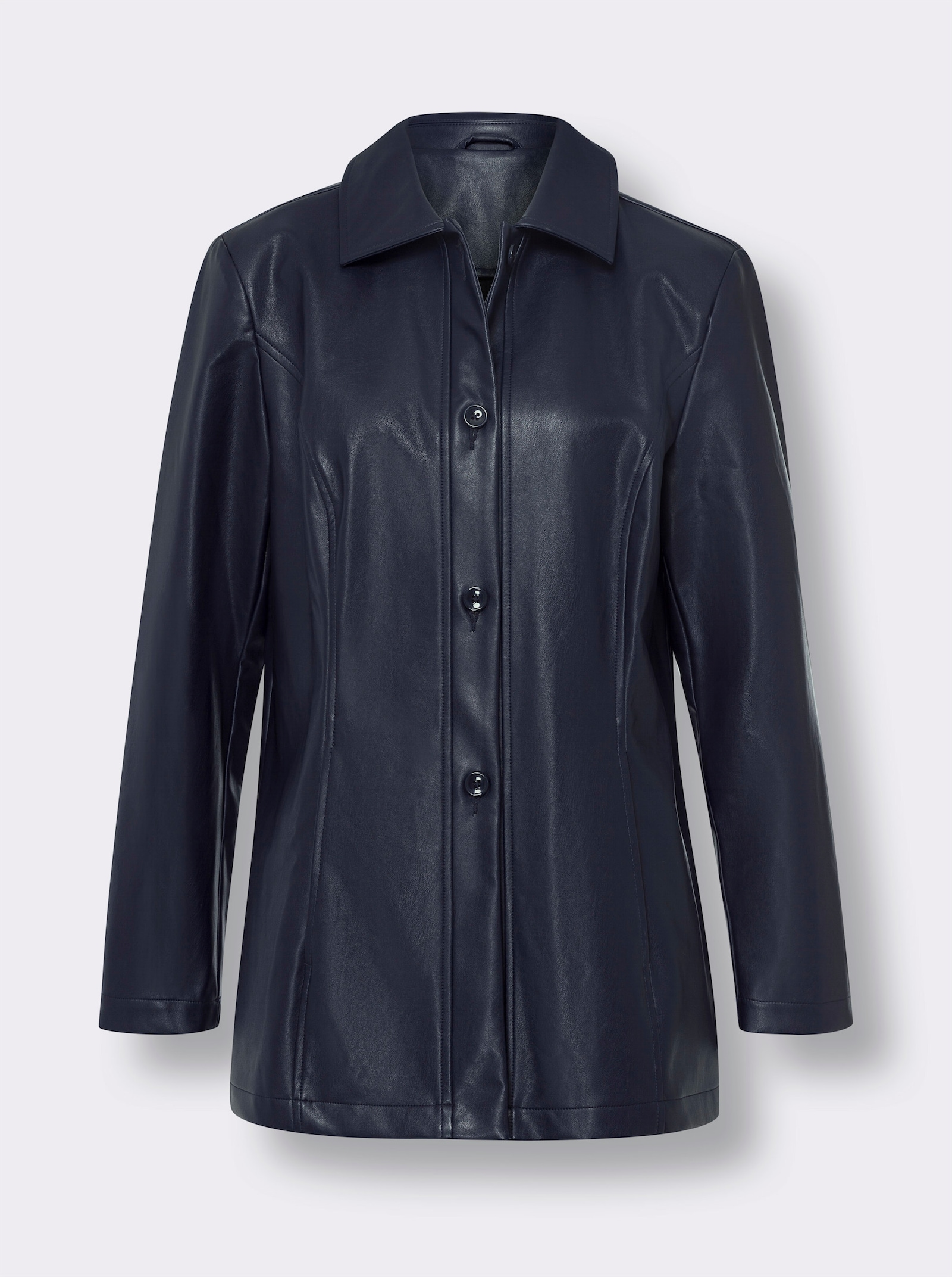 Lederimitatjacke für die Übergangszeit - marine
