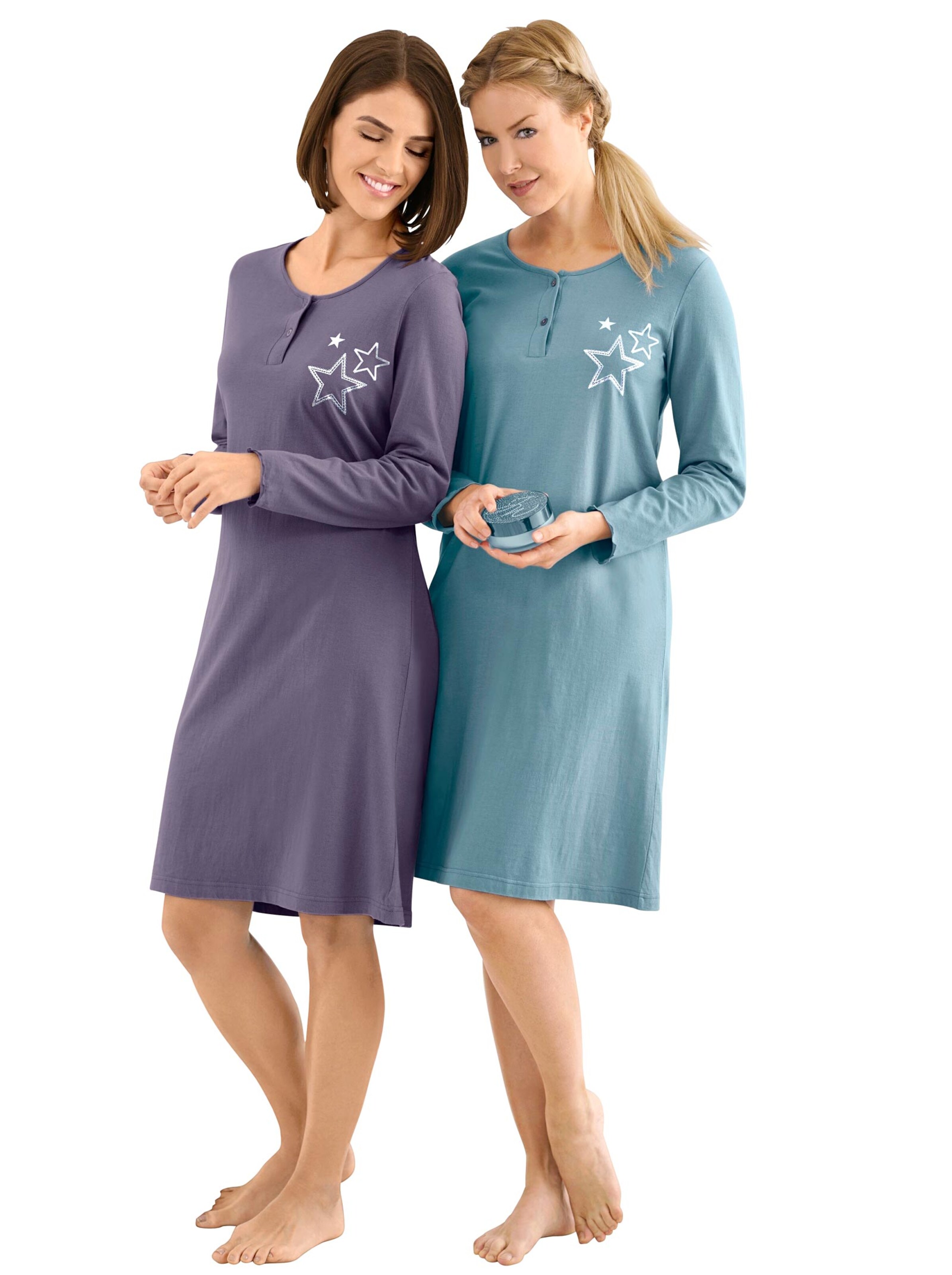 Sleepshirts - petrol + lila