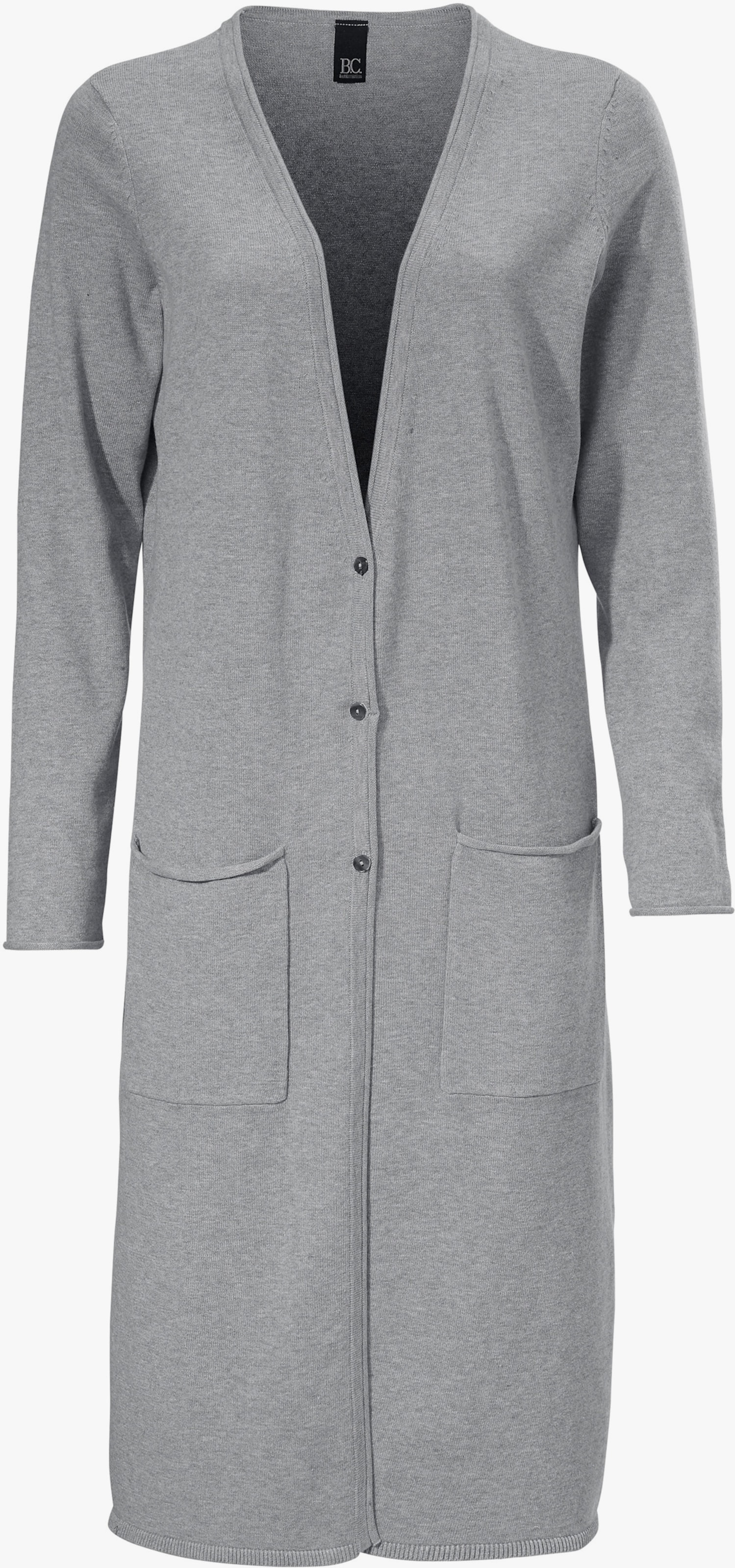 heine Veste longue en tricot avec fentes latérales - gris-chiné