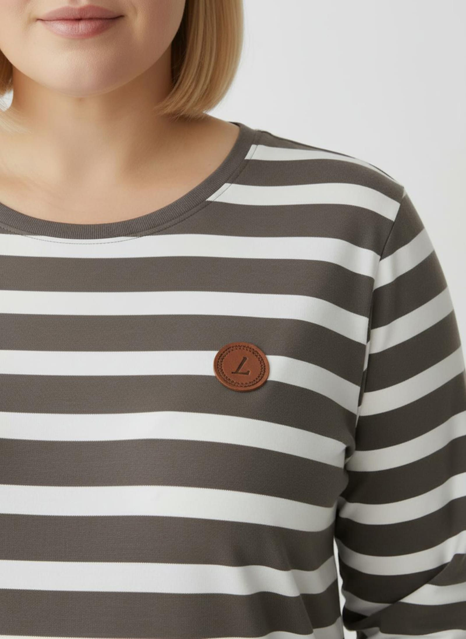 Shirt im Ringelmuster - dunkeltaupe-weiß-geringelt