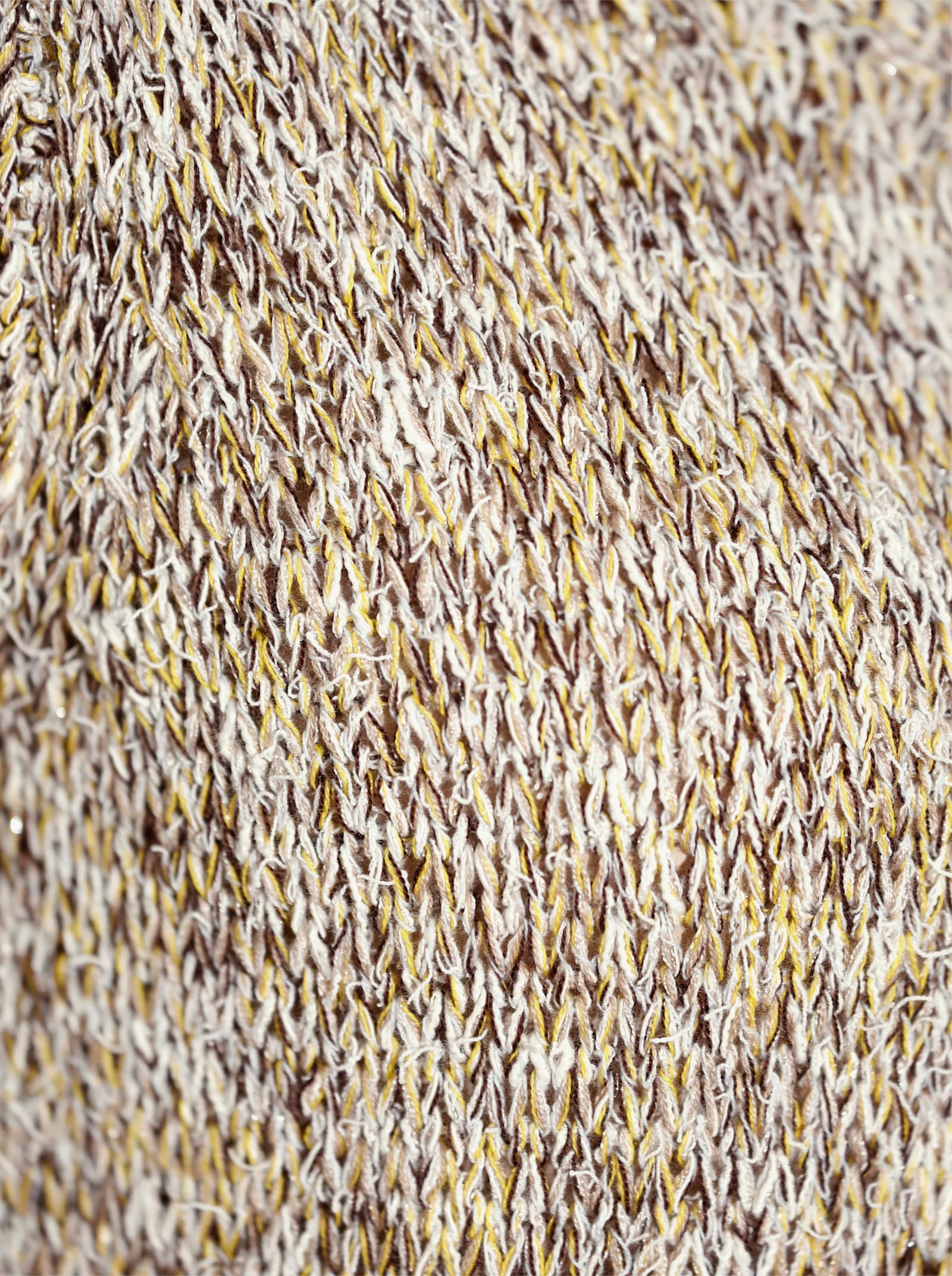 3/4 Arm-Pullover mit Glanzgarn - gelb-beige-meliert