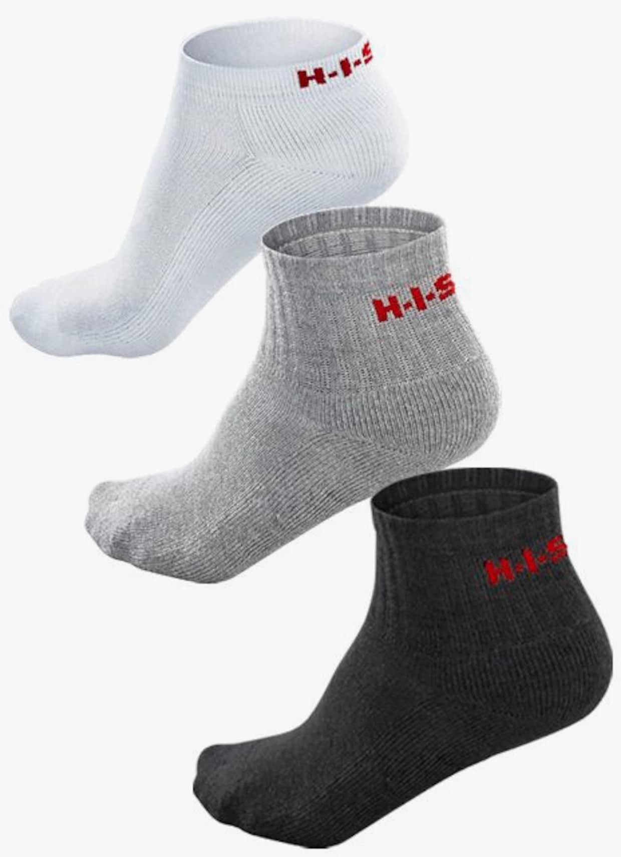 H.I.S Socquettes - blanc, gris, noir