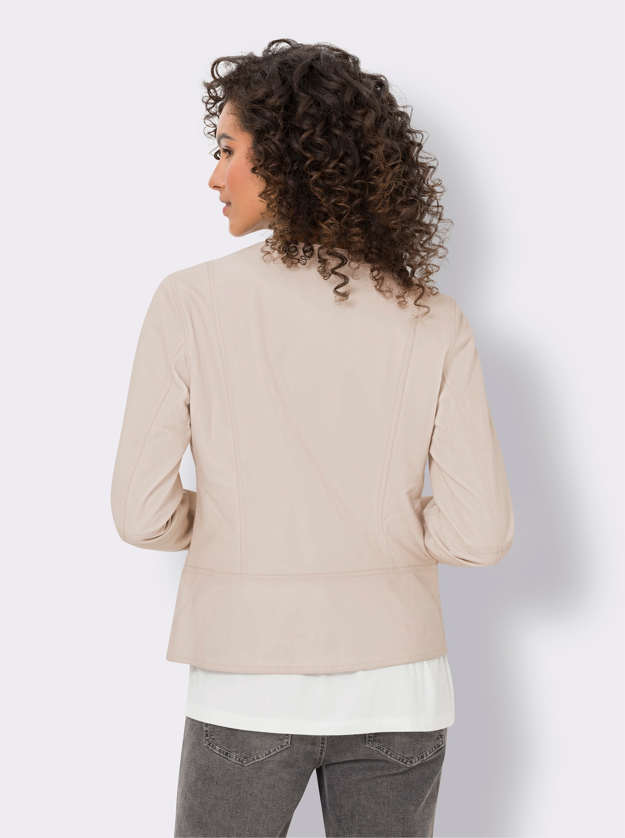 heine Lederjacke - elfenbein