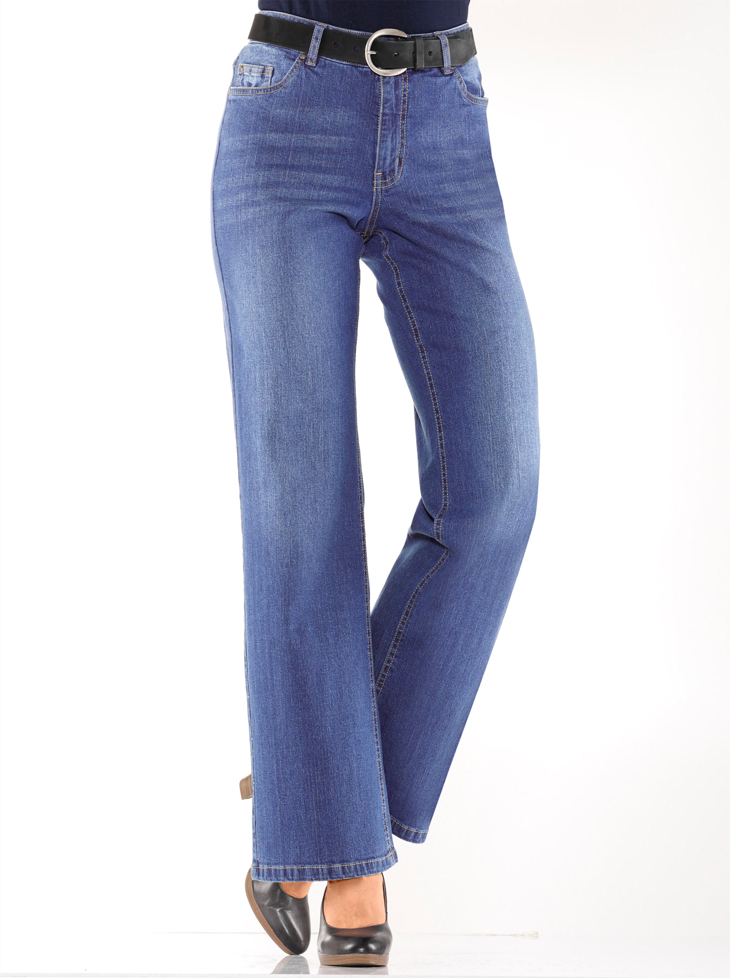 Witt Damen Jeans, blue-stone-washed