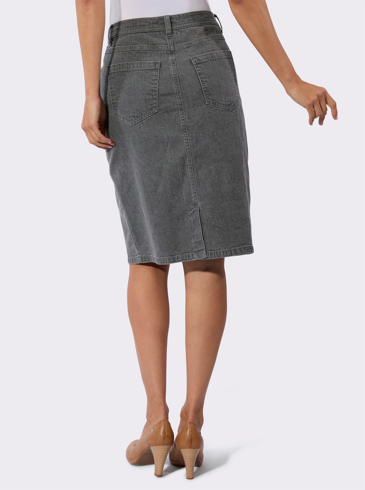 Jeansrock in 5-Pocket-Form - grey-denim