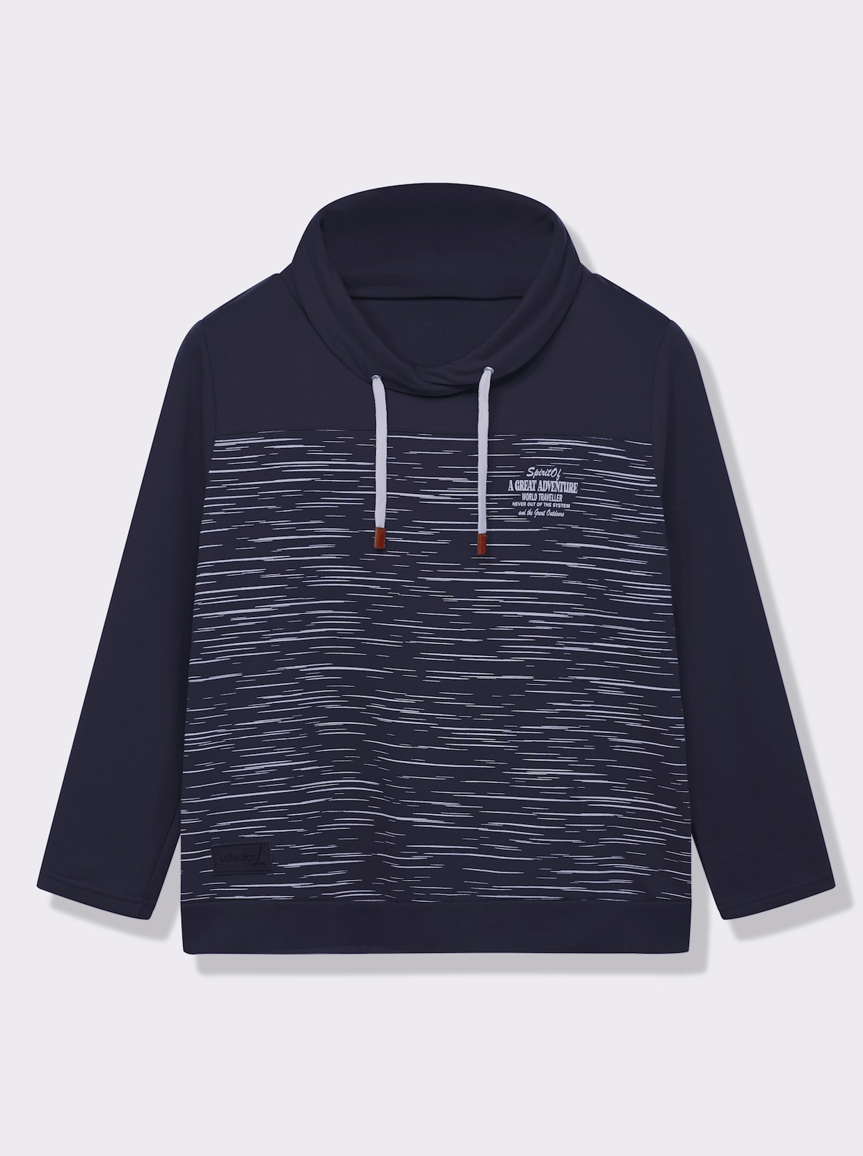 Sweatshirt aus innen angerautem Baumwoll-Mix - marine-bedruckt