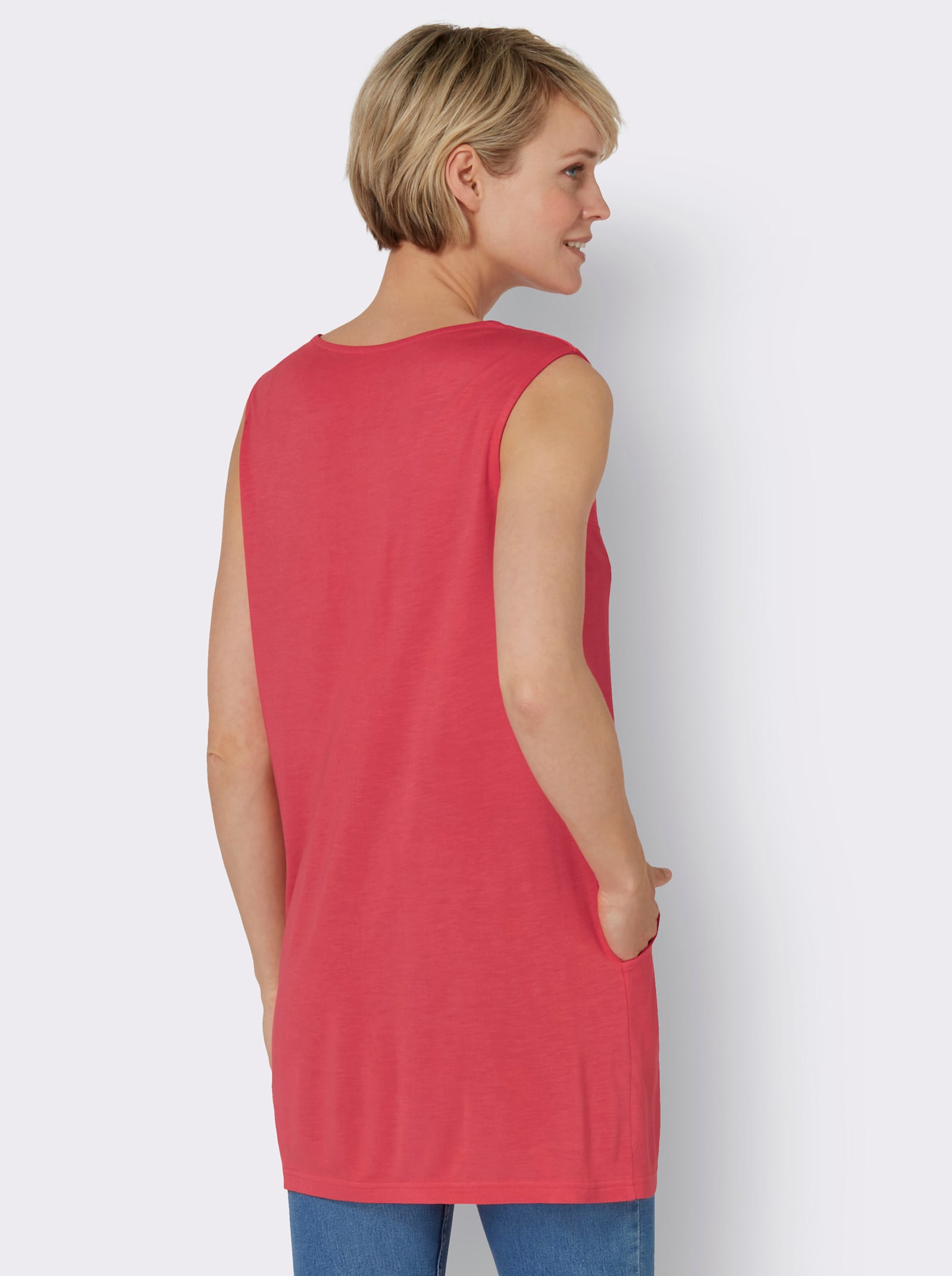 Dlouhý top s protizáhybem vpředu - humrová