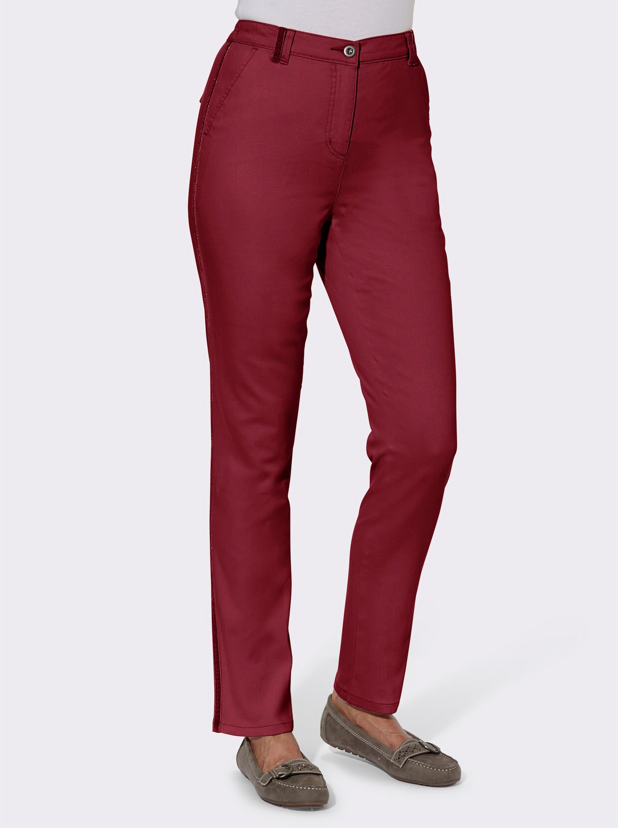 Stretch-Jeans - dunkelrot
