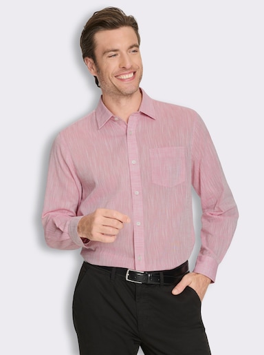 Marco Donati Langarmhemd in Two-tone-Flammgarn - altrosa