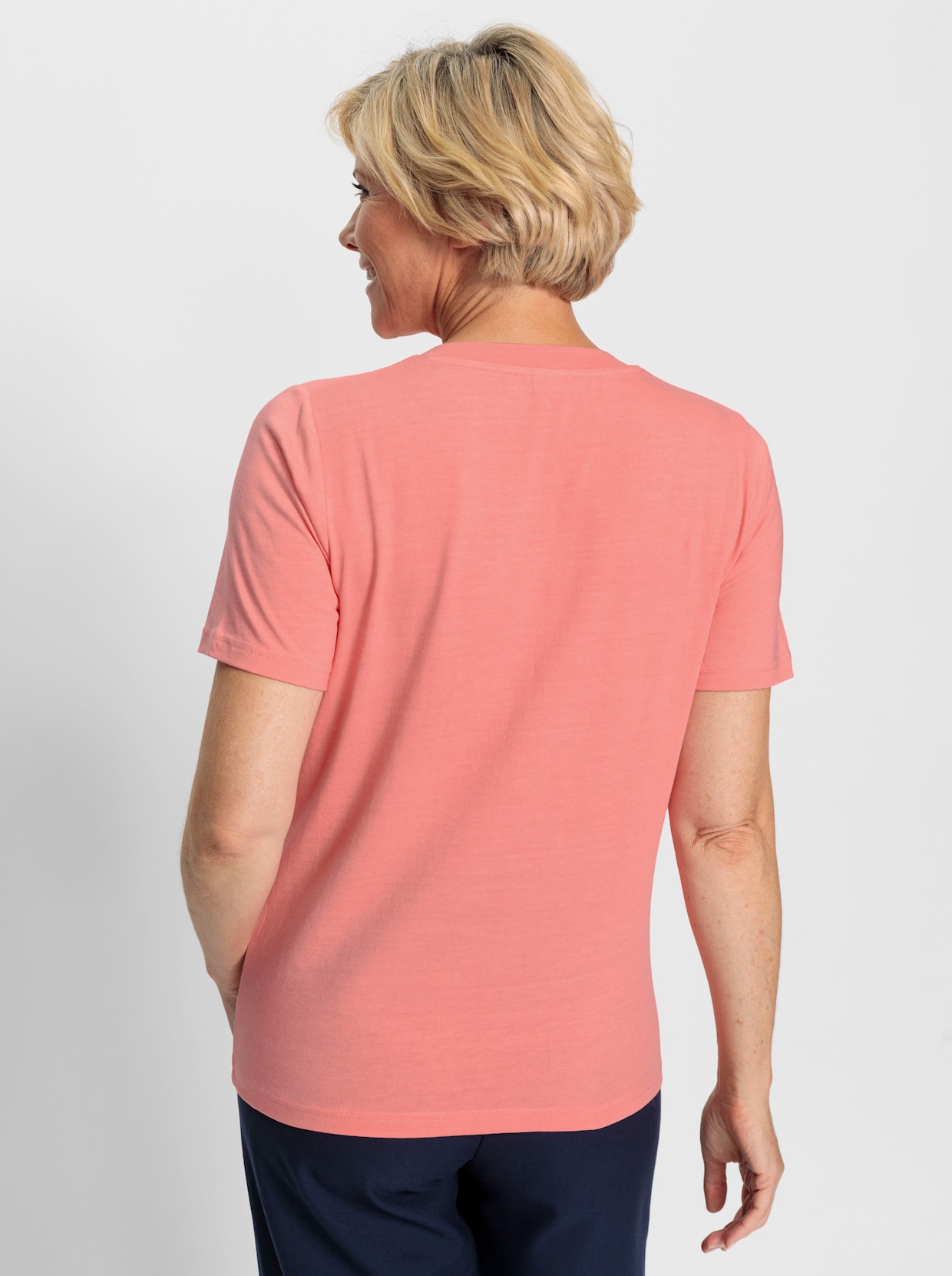 Shirt met V-hals - flamingo