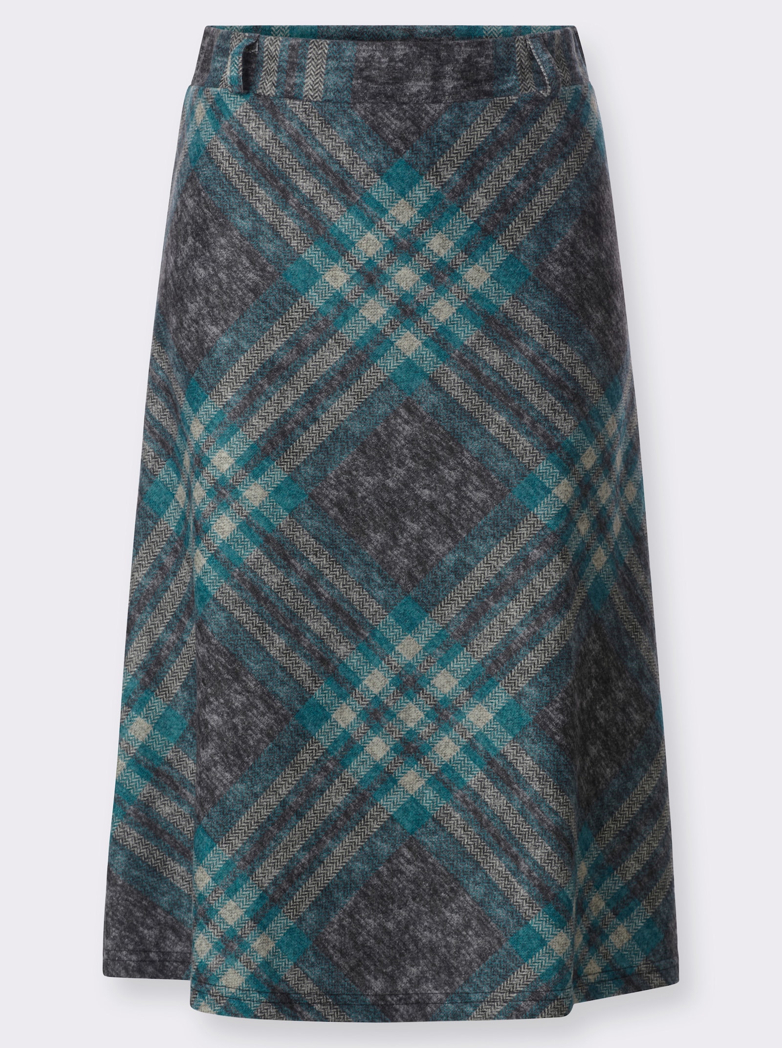 Karorock in Flanell-Optik - aquapetrol-schwarz-kariert