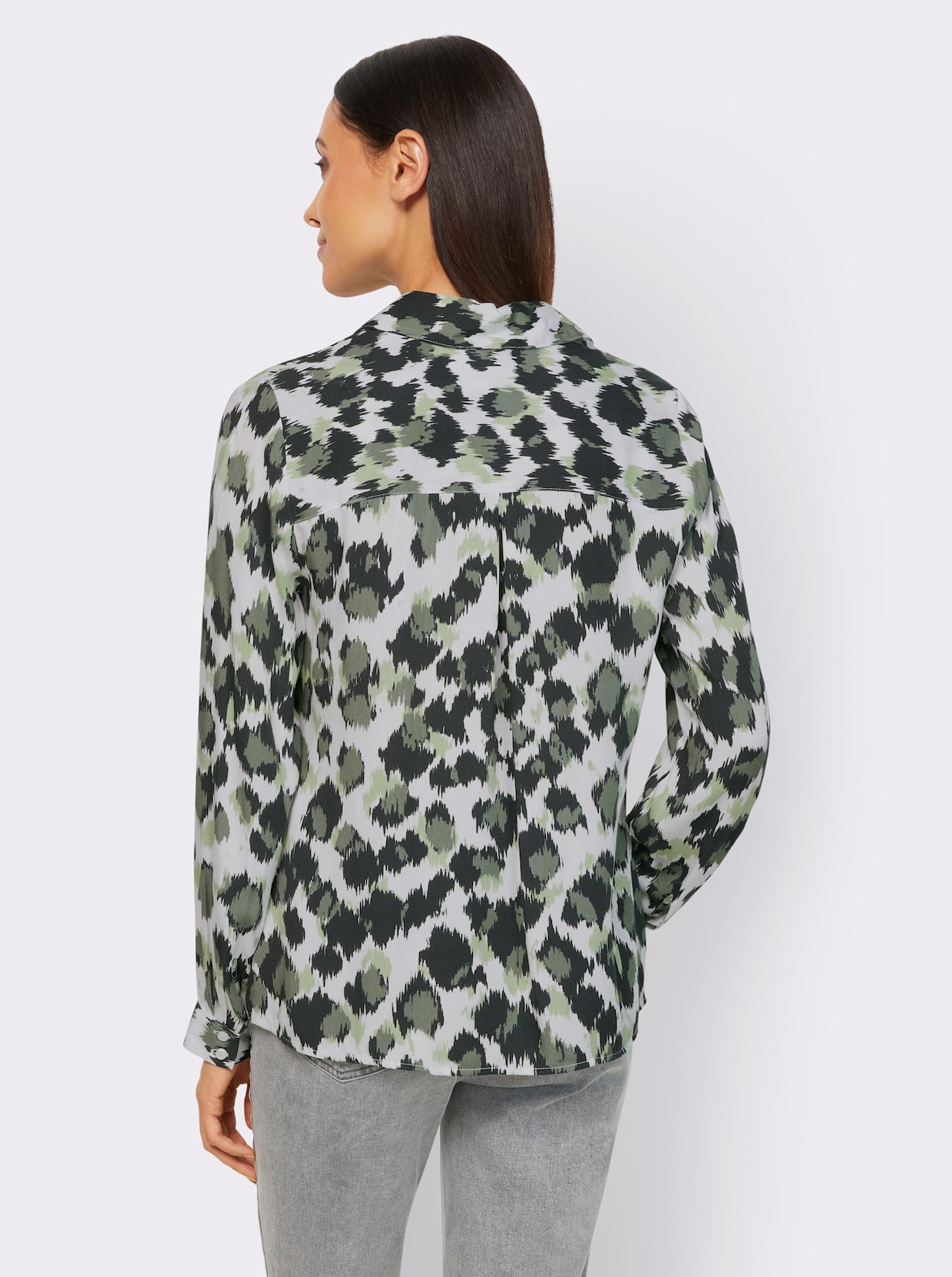 heine Blouse met print - ecru/kaki geprint