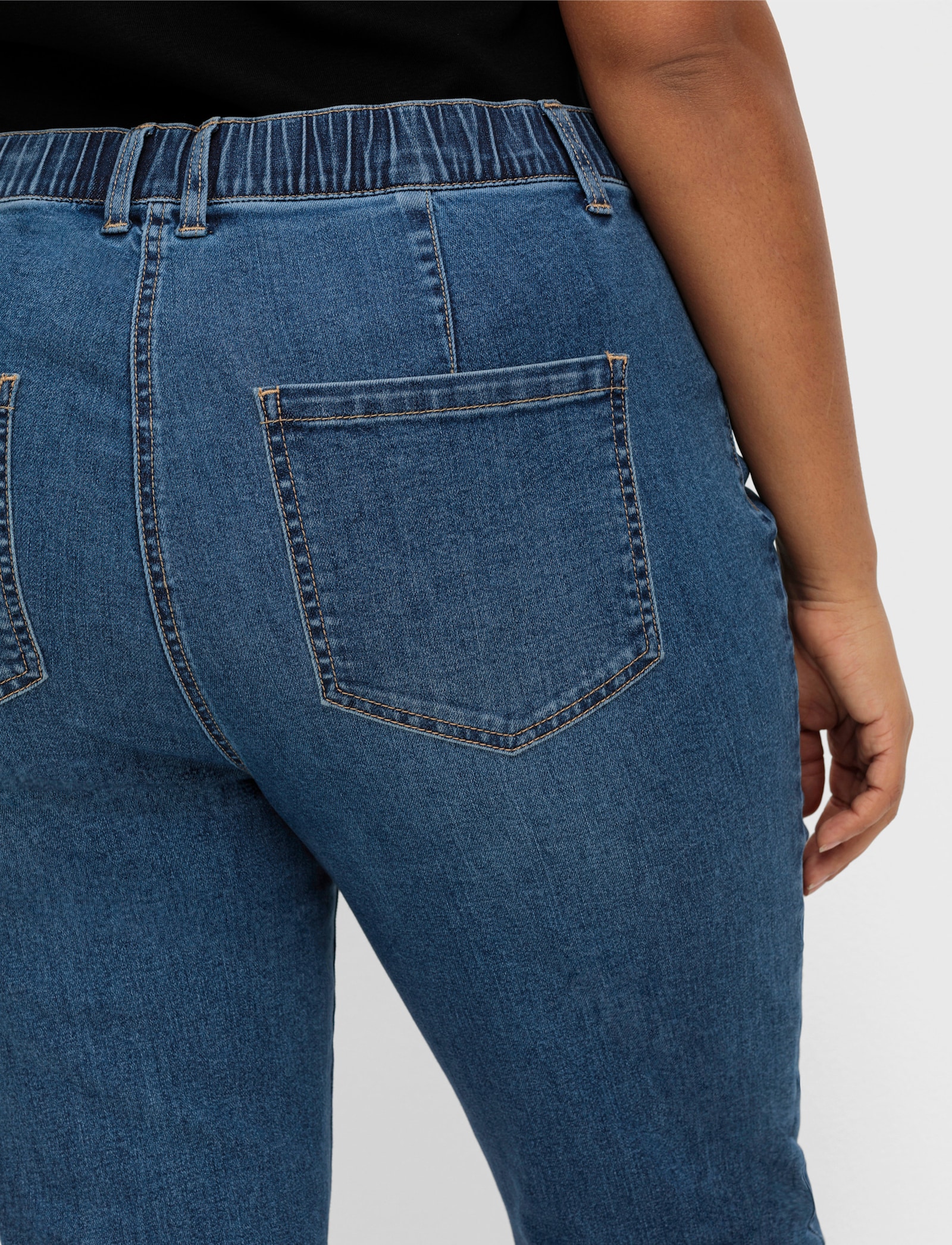 sheego Jeans met elastische band - blue denim