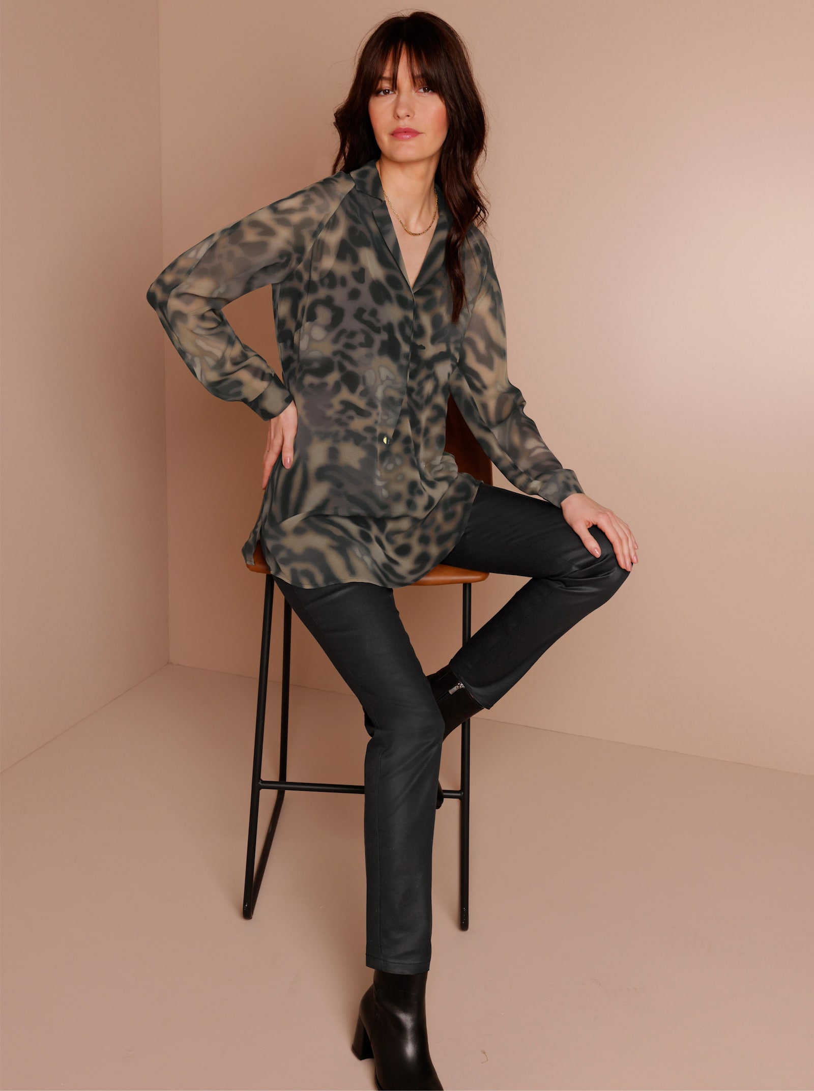 CREATION L PREMIUM Hose , glänzend beschichtet - schwarz