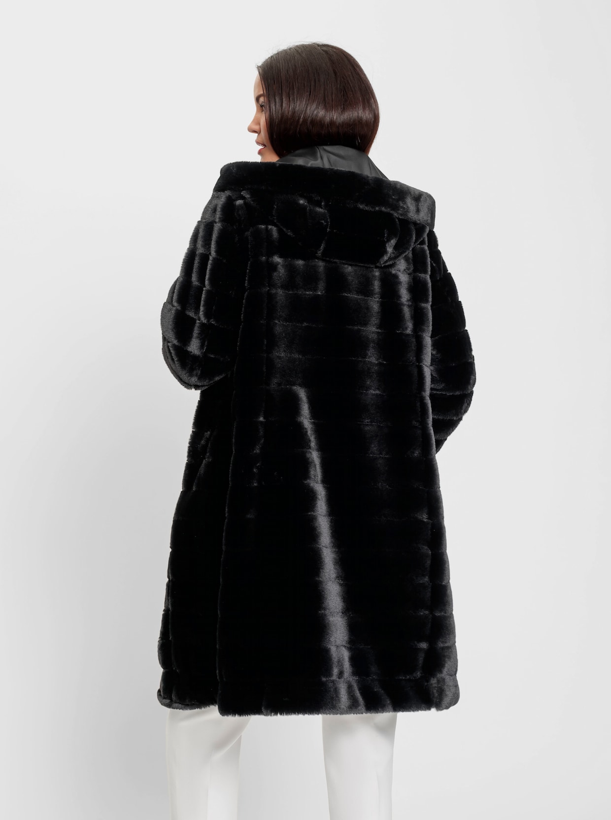 heine Manteau imitation fourrure - noir