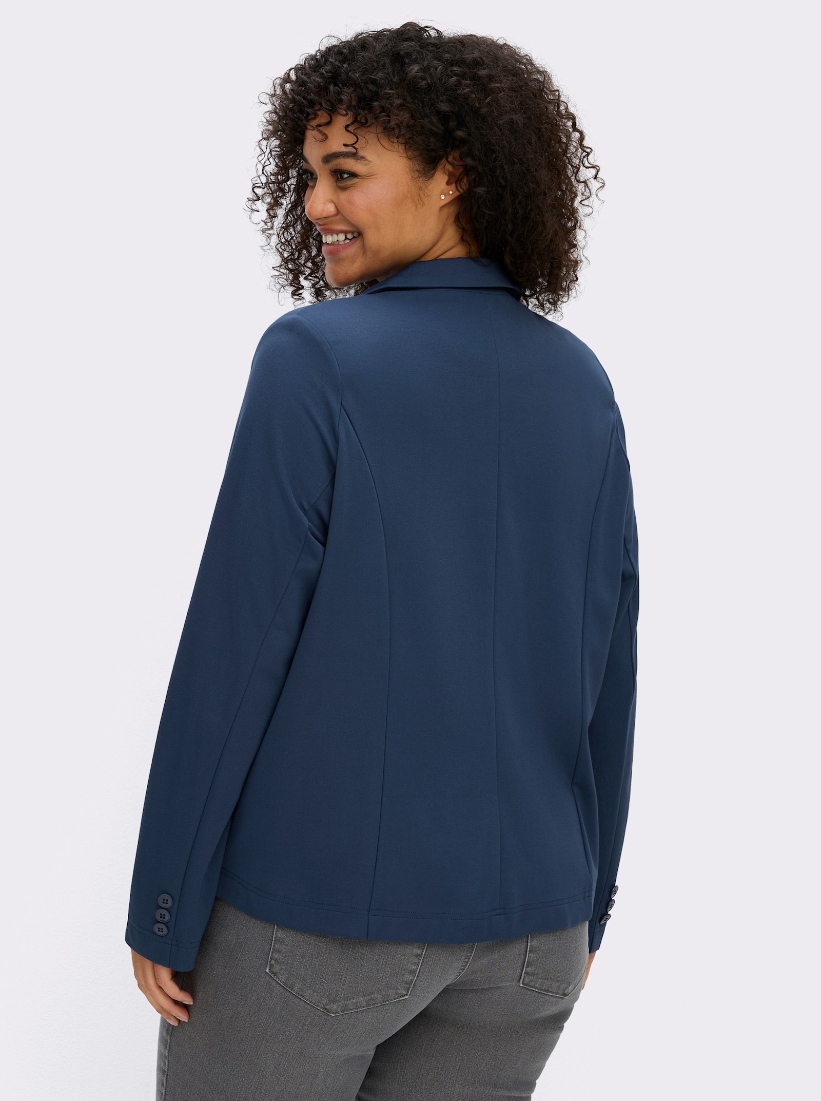  Jerseyblazer in Interlock-Qualität - dunkelblau