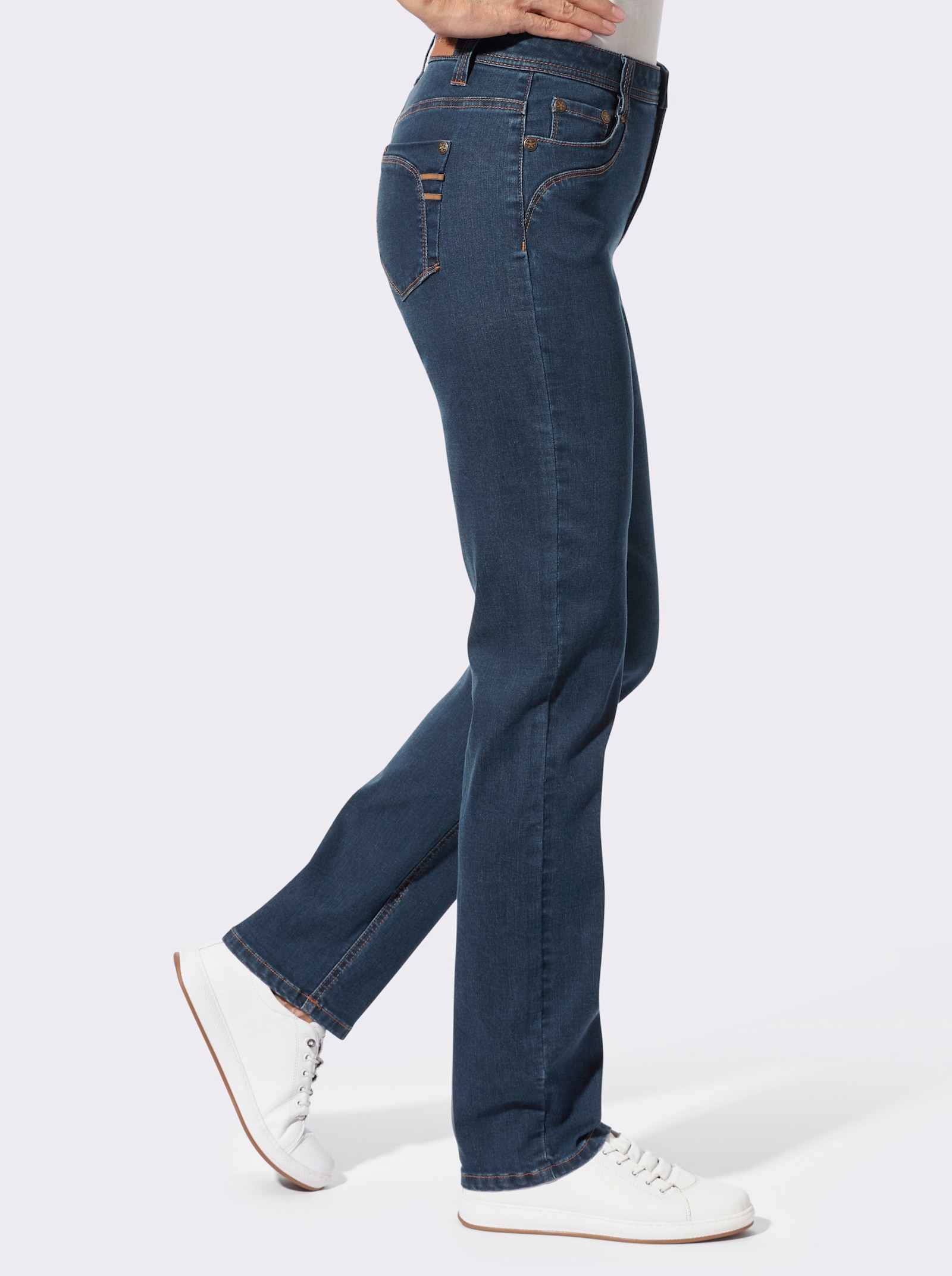 5-Pocket-Jeans in gerade Schnittführung - blue-stone-washed
