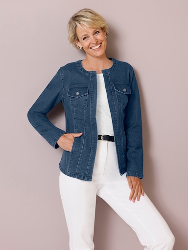 Jeansjack met borstzakken - blue-stonewashed