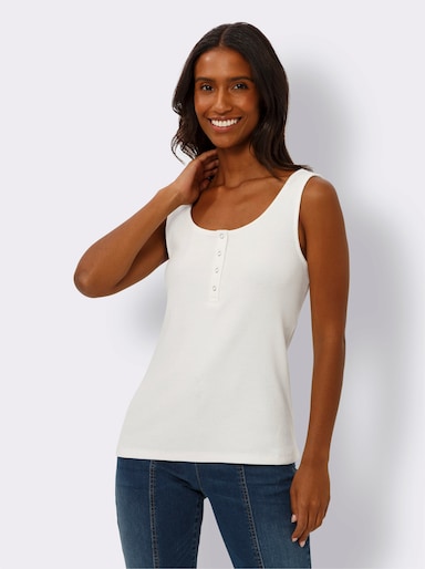 heine Trägertop mit Druckknopf-Leiste - ecru