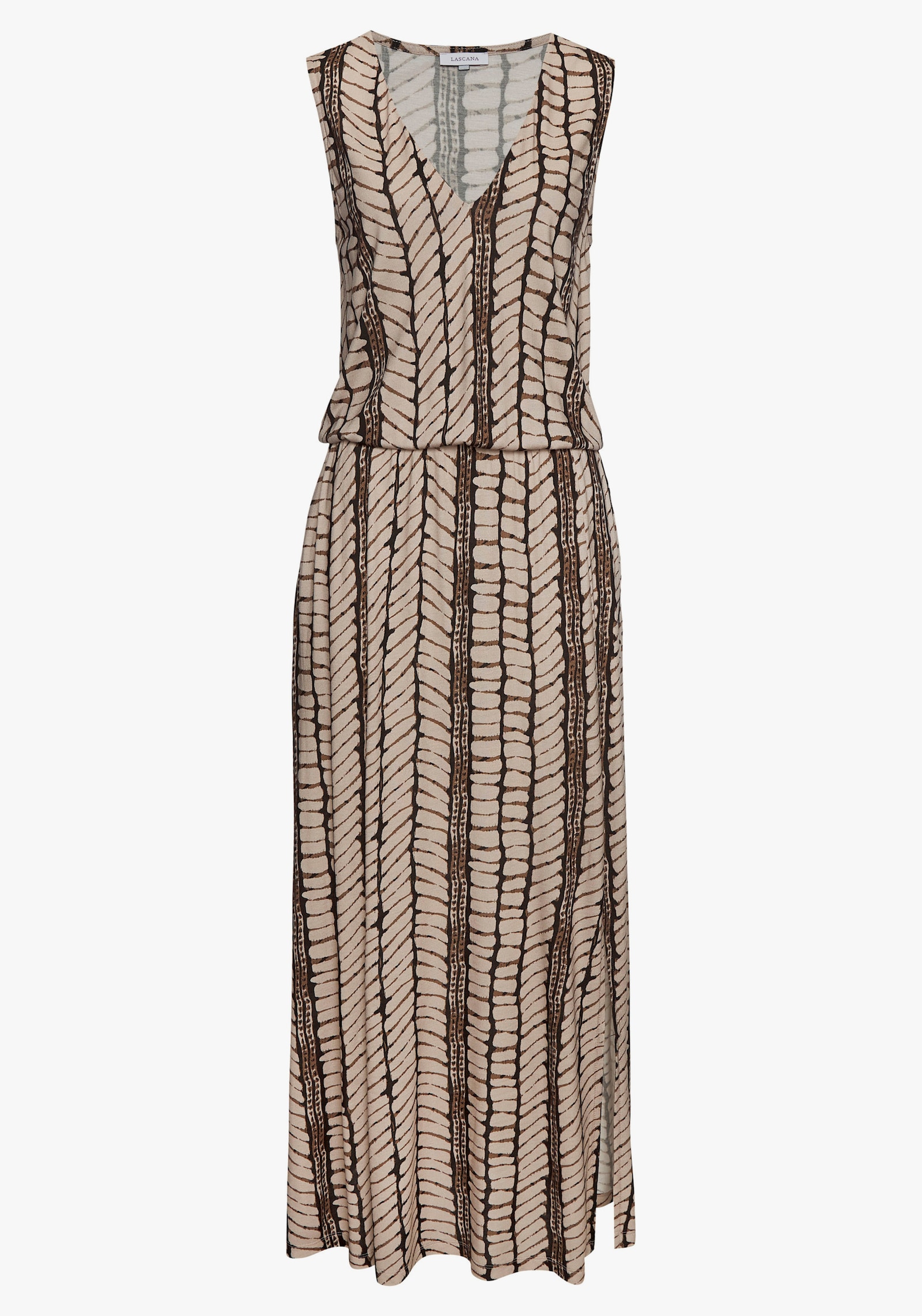LASCANA Robe longue - beige-marron imprimé