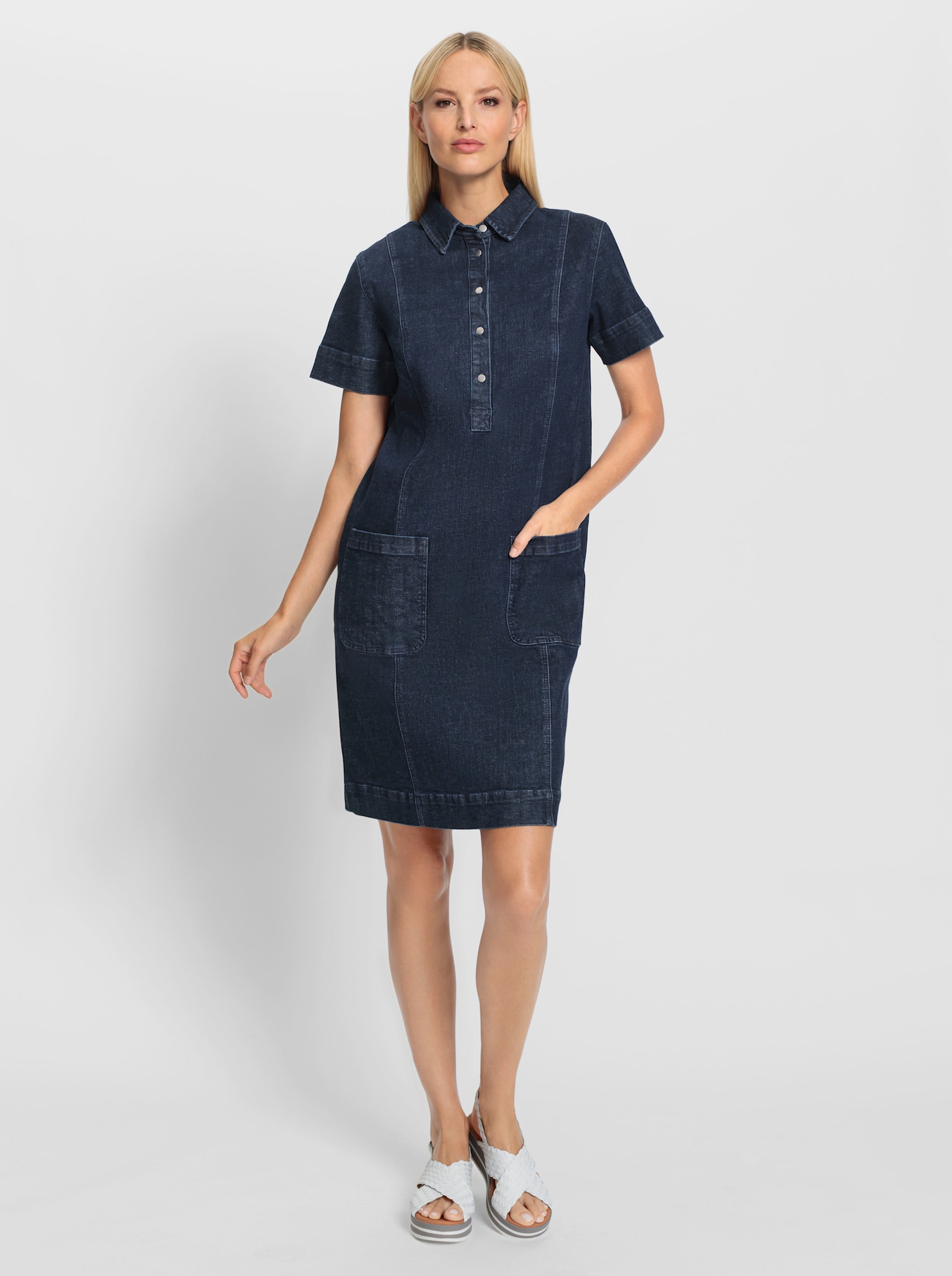 heine Jeanskleid mit halber Knopfleiste - dark blue