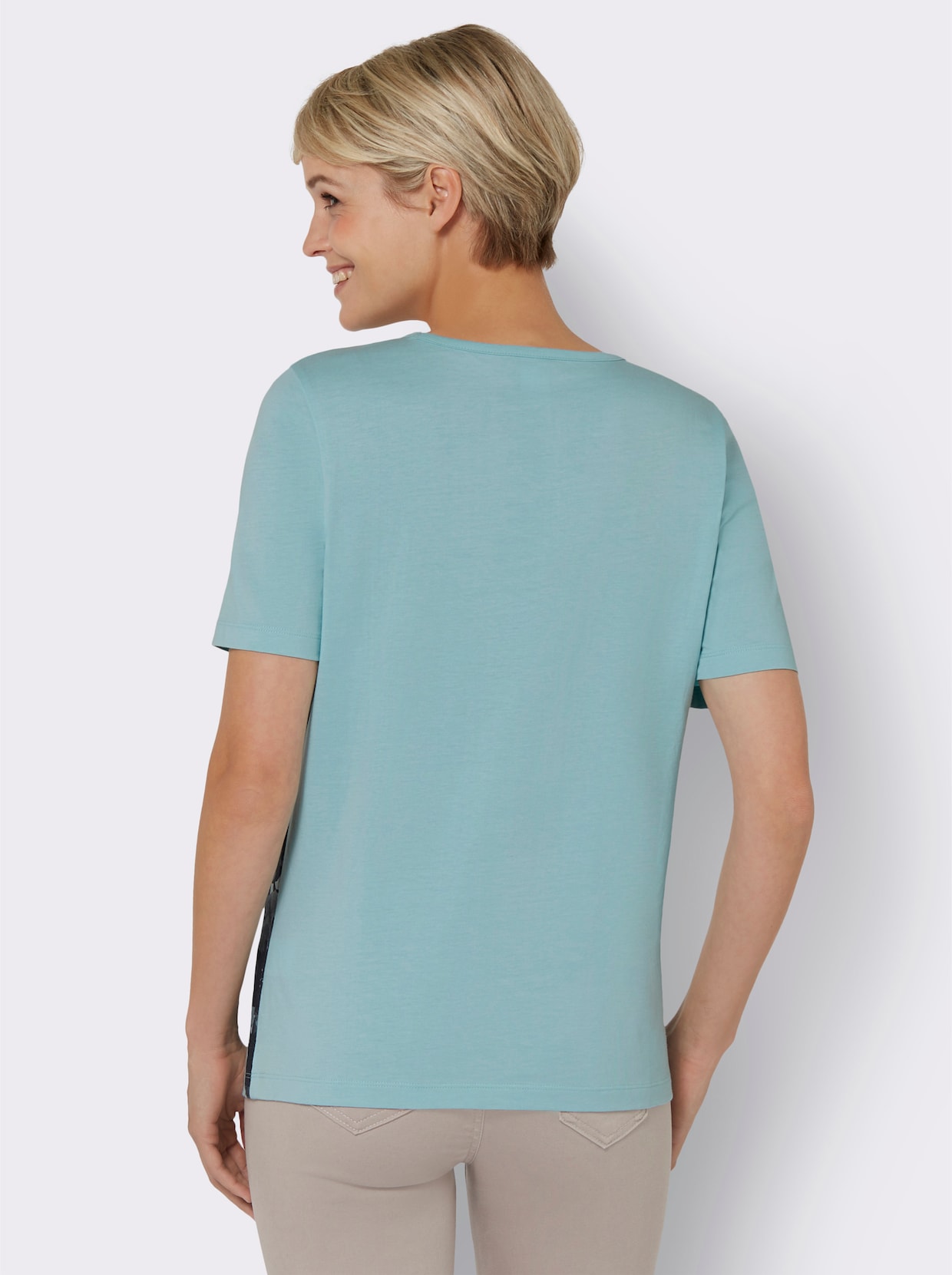 Kurzarmshirt - mint-bedruckt