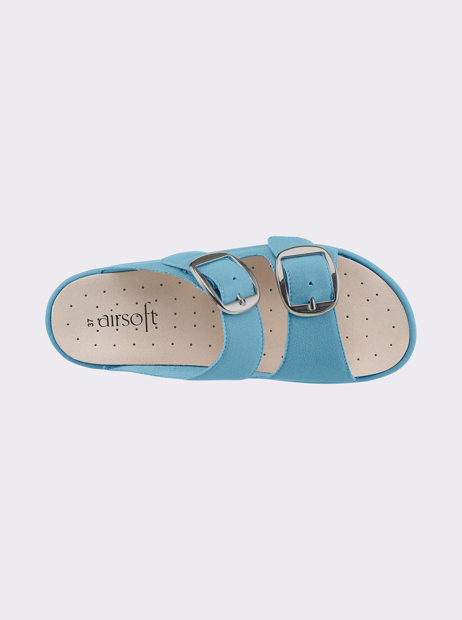 airsoft modern+ Pantolette aus Lederimitat - aqua