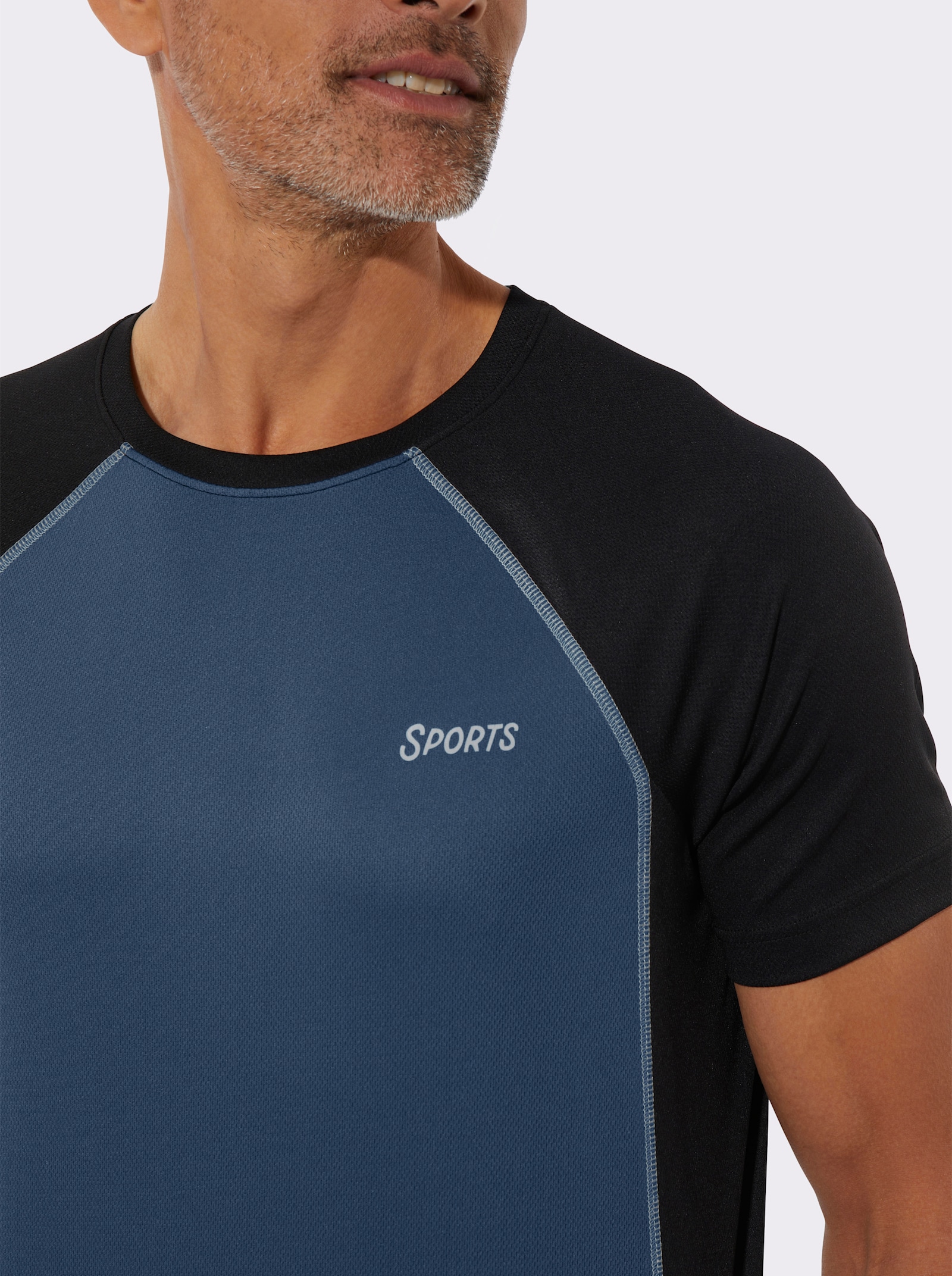 Träningstopp med kontraster - svart-mörkblå