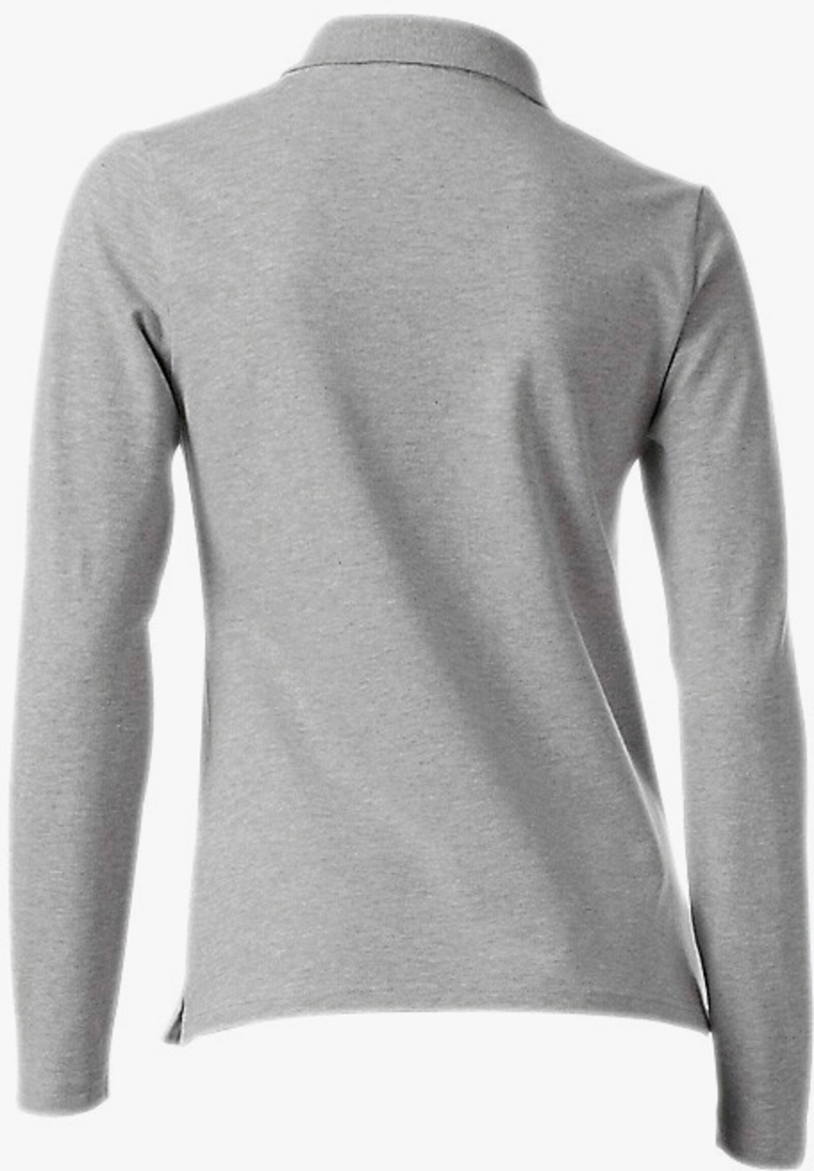 heine Langarm-Poloshirt in Pikee-Qualität - grau-melange