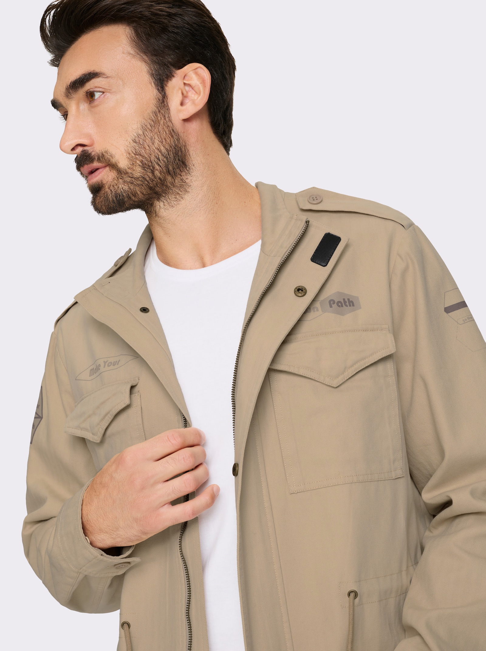 Marco Donati Longjacke mit Schulterriegel - beige