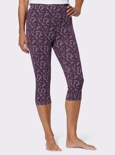 Caprileggings - aubergine-feige-bedruckt