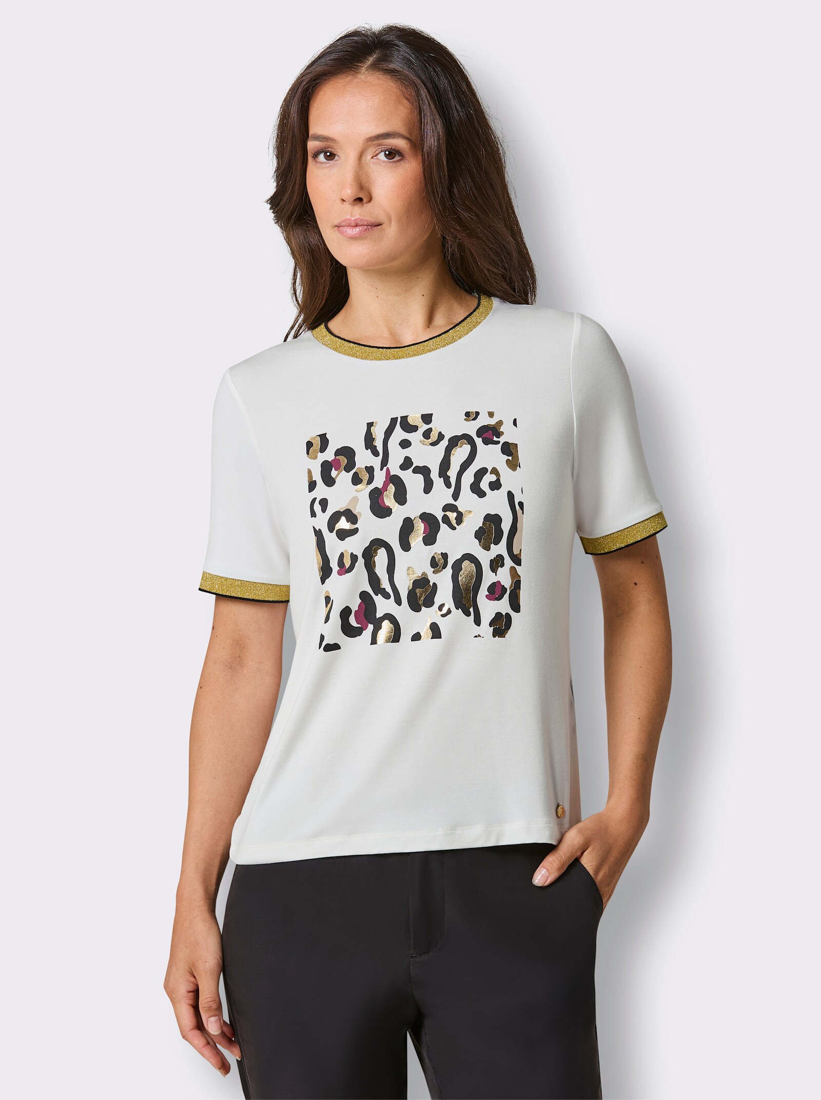 CREATION L PREMIUM Modal-Shirt - ecru-beige-bedruckt