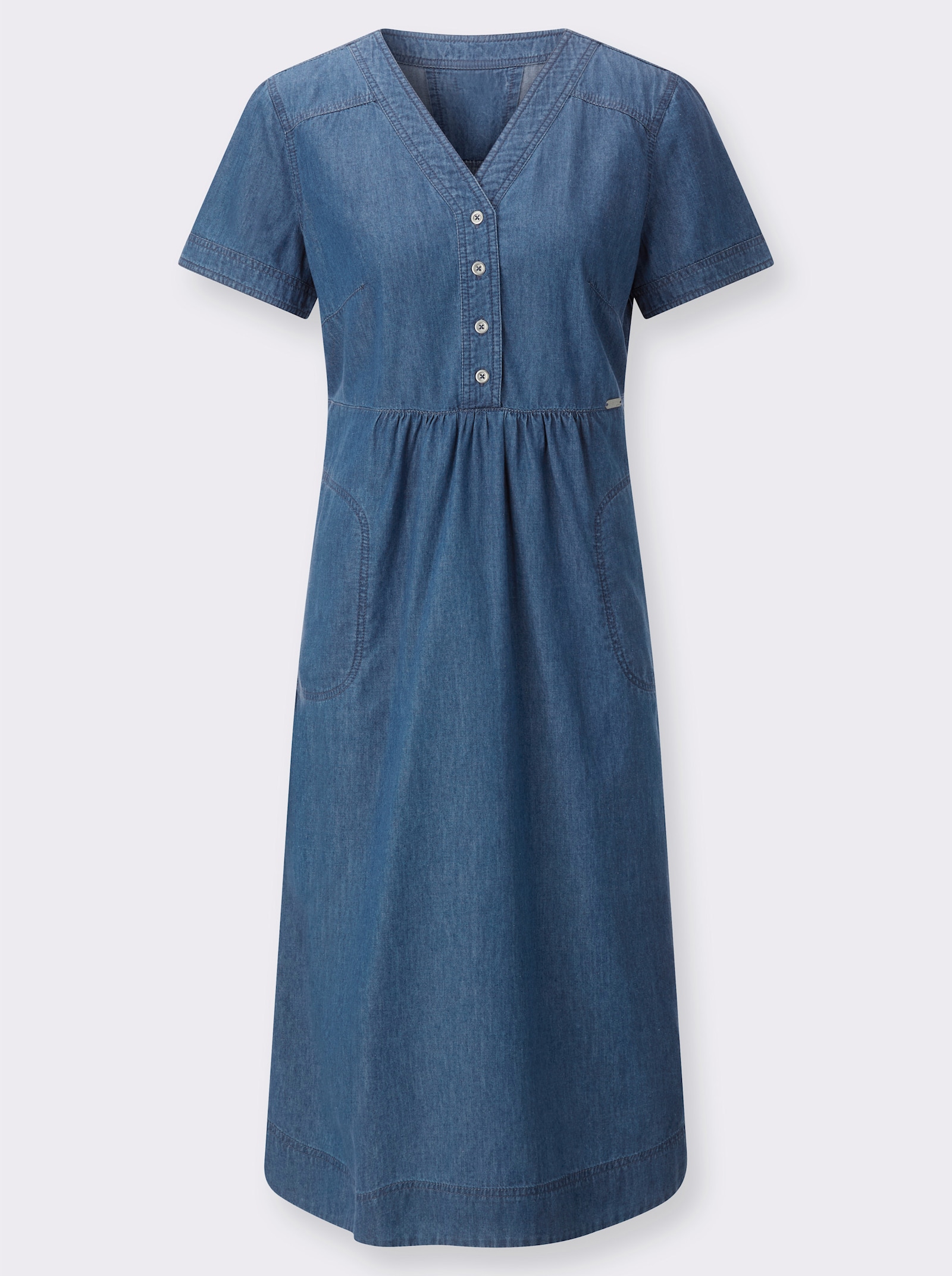 Jeanskleid aus luftiger Baumwolle - blue-bleached