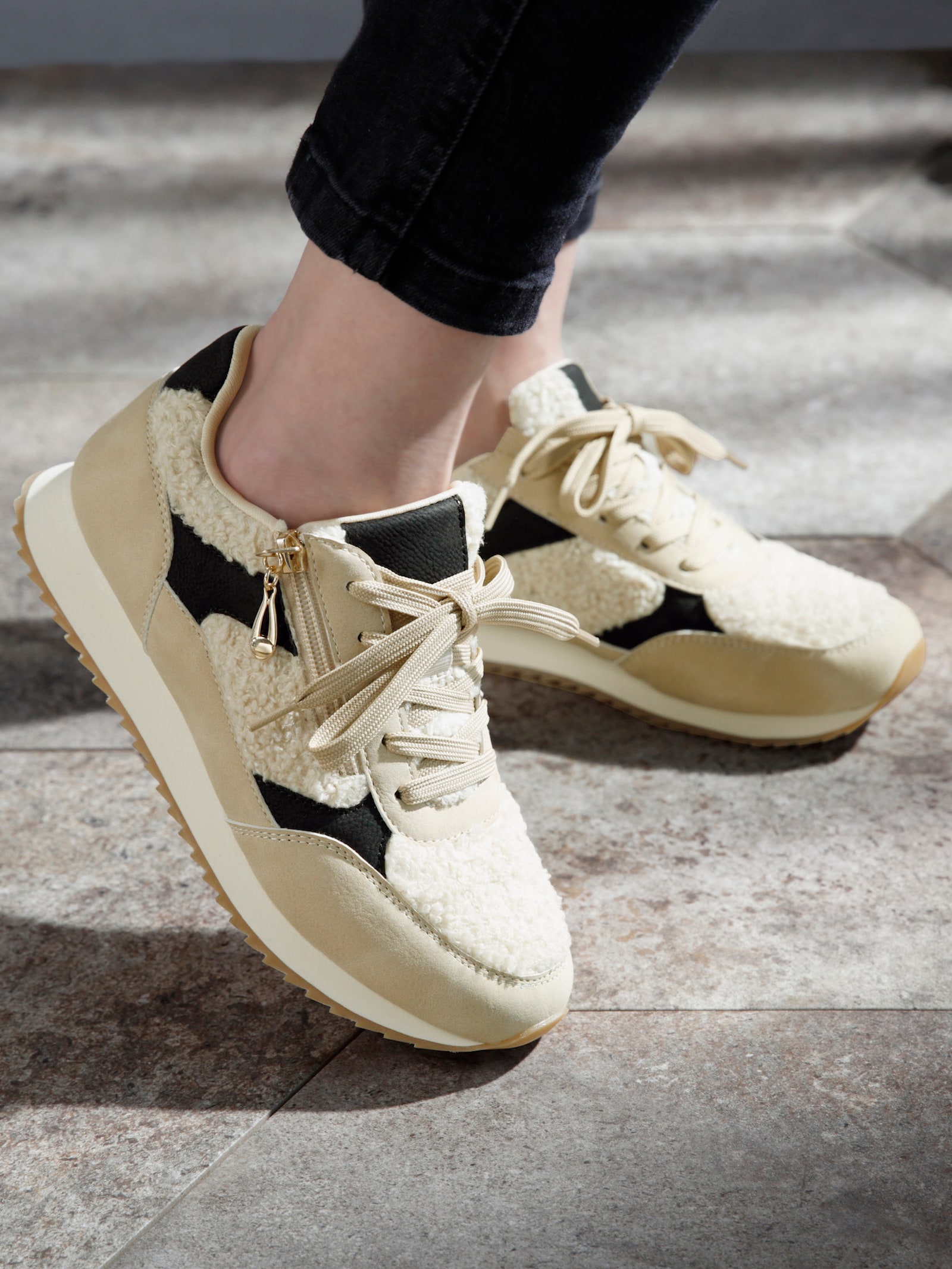 heine Sneaker - sand-schwarz