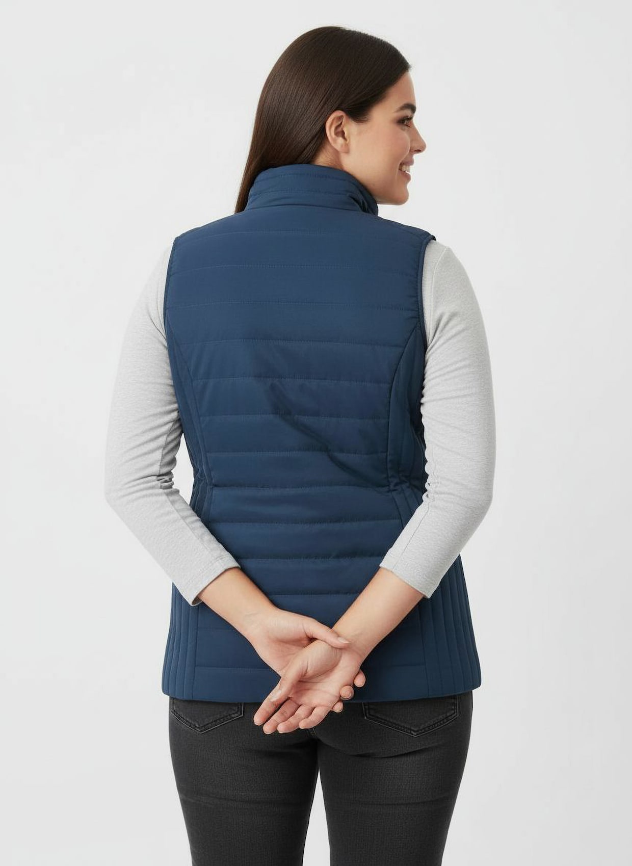 Steppweste mit leichter Wattierung - dunkelblau