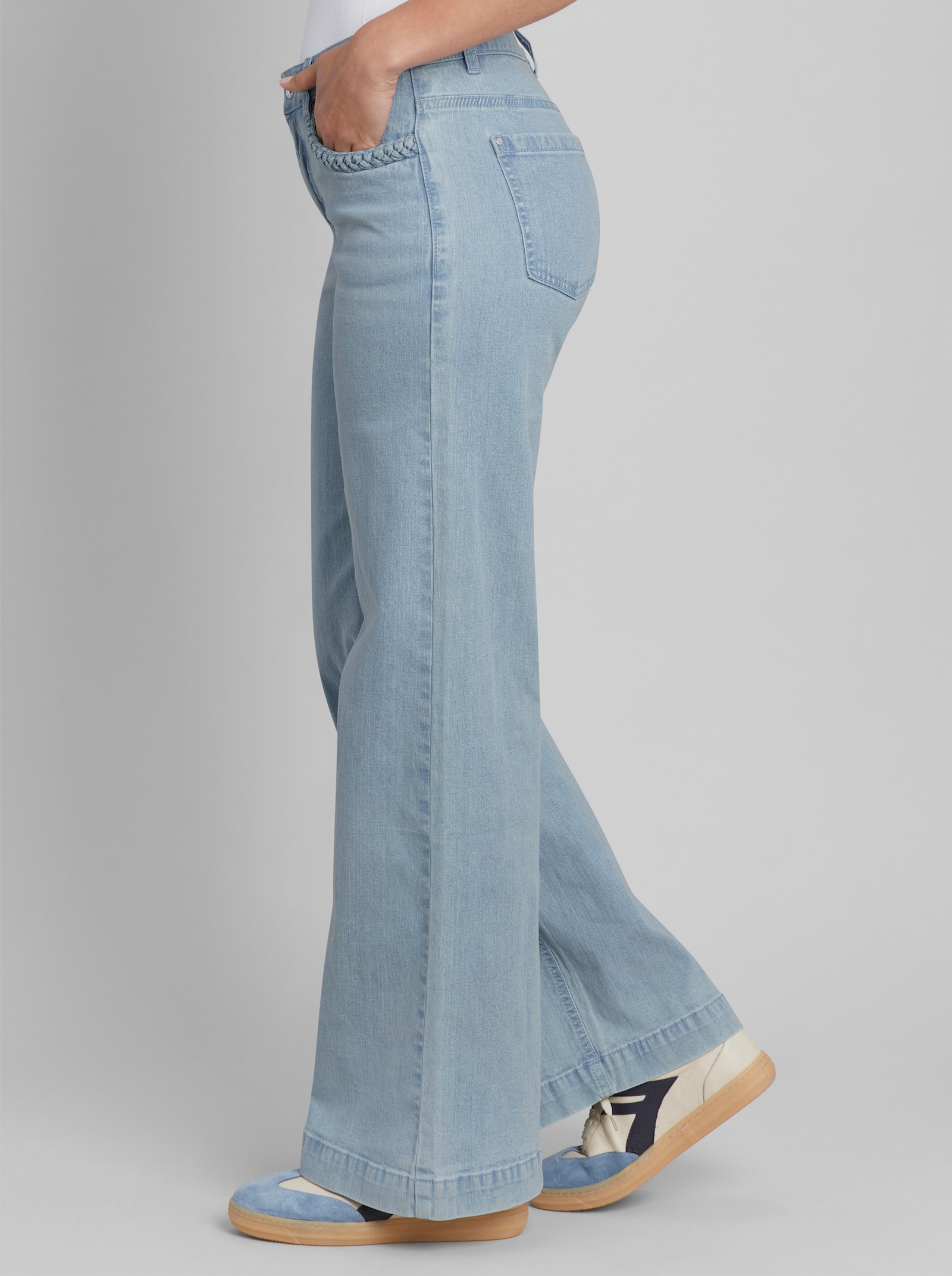 heine Jeans mit Flecht-Details - blue-bleached