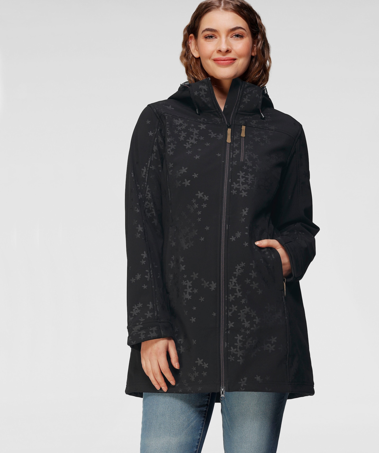 Polarino Softshellmantel - schwarz