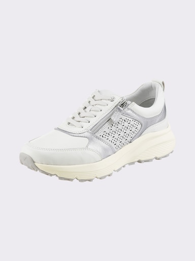Naturläufer Sneaker mit Glanz-Partien - elfenbein